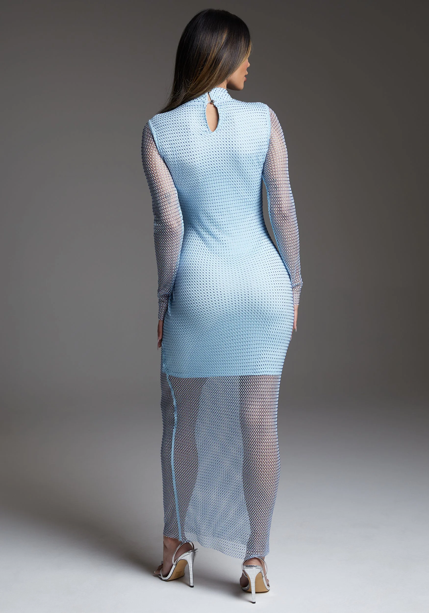 Diamante Crystal Mesh Gown