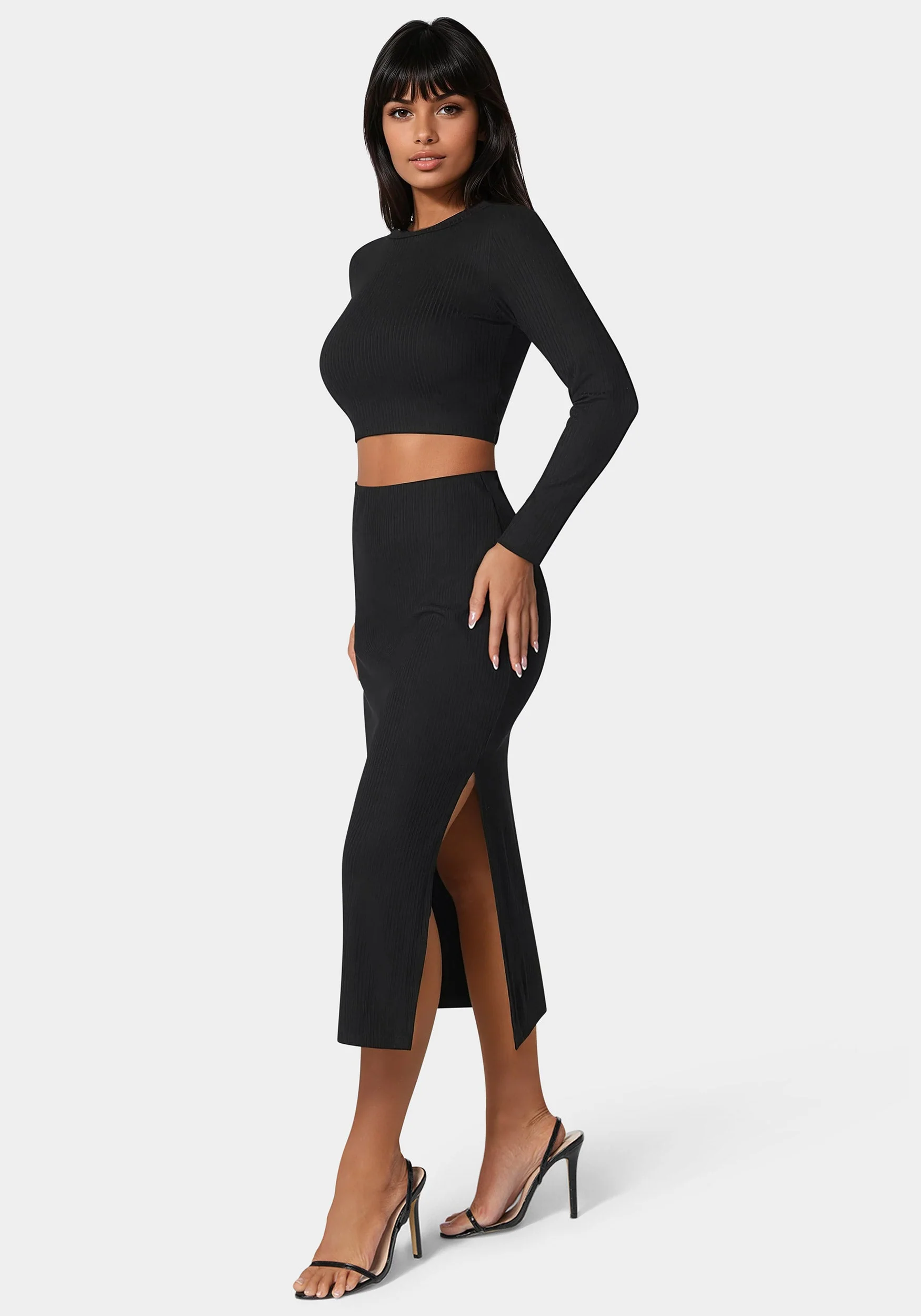 Two Piece Rib Sweater Set
