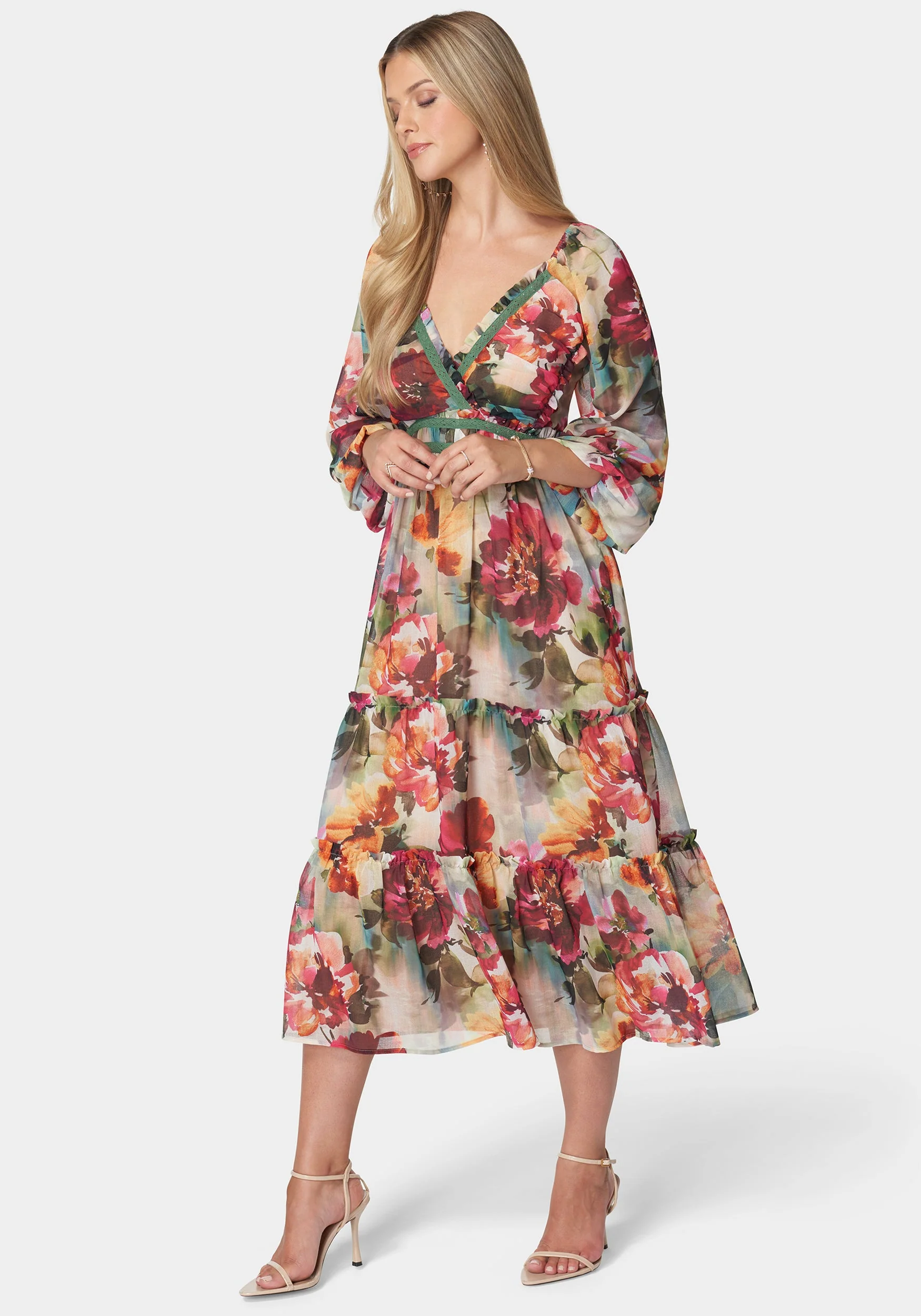 Jasmine Lace Up Midi Dress