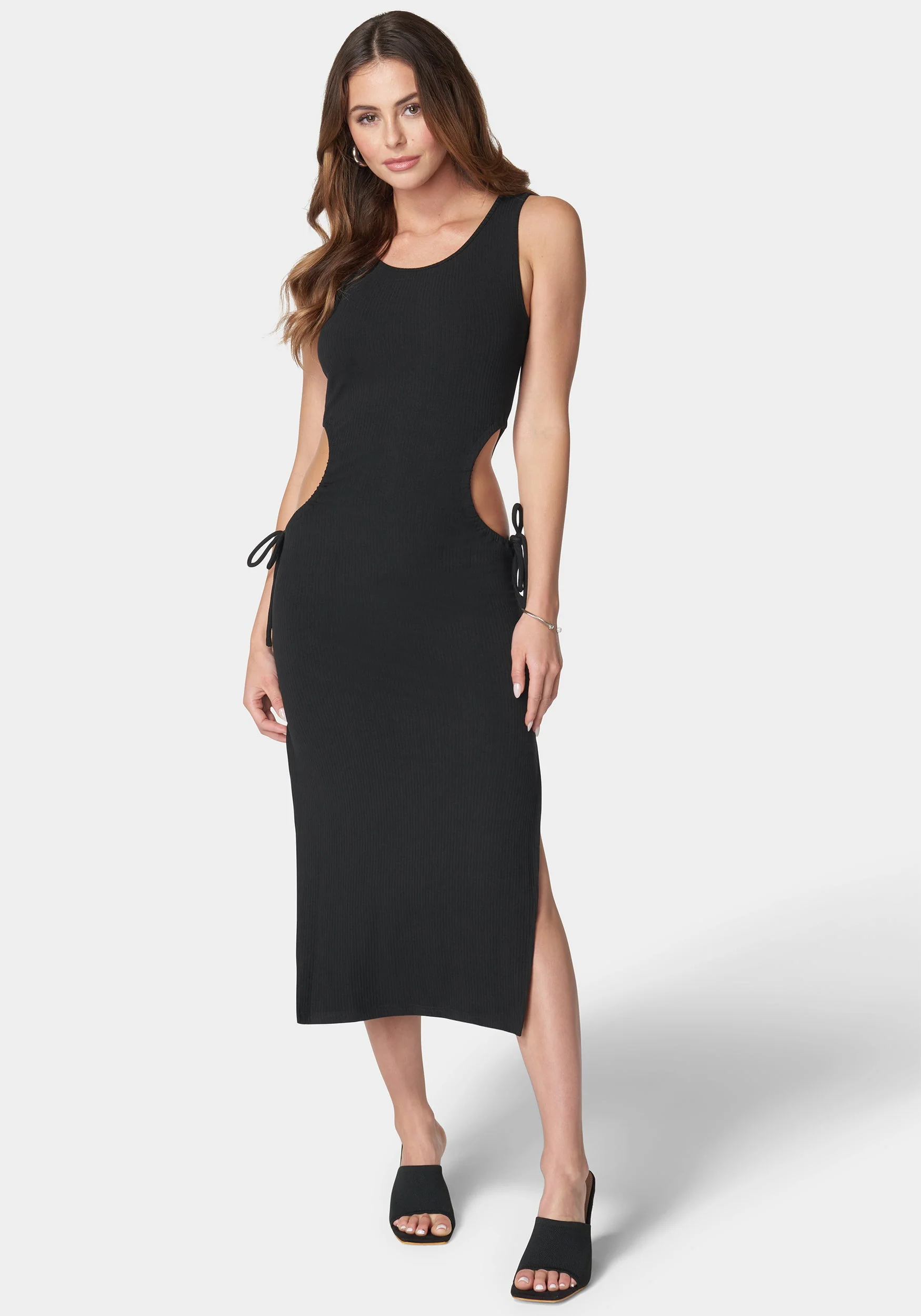 Tie Side Cutout Slit Dress