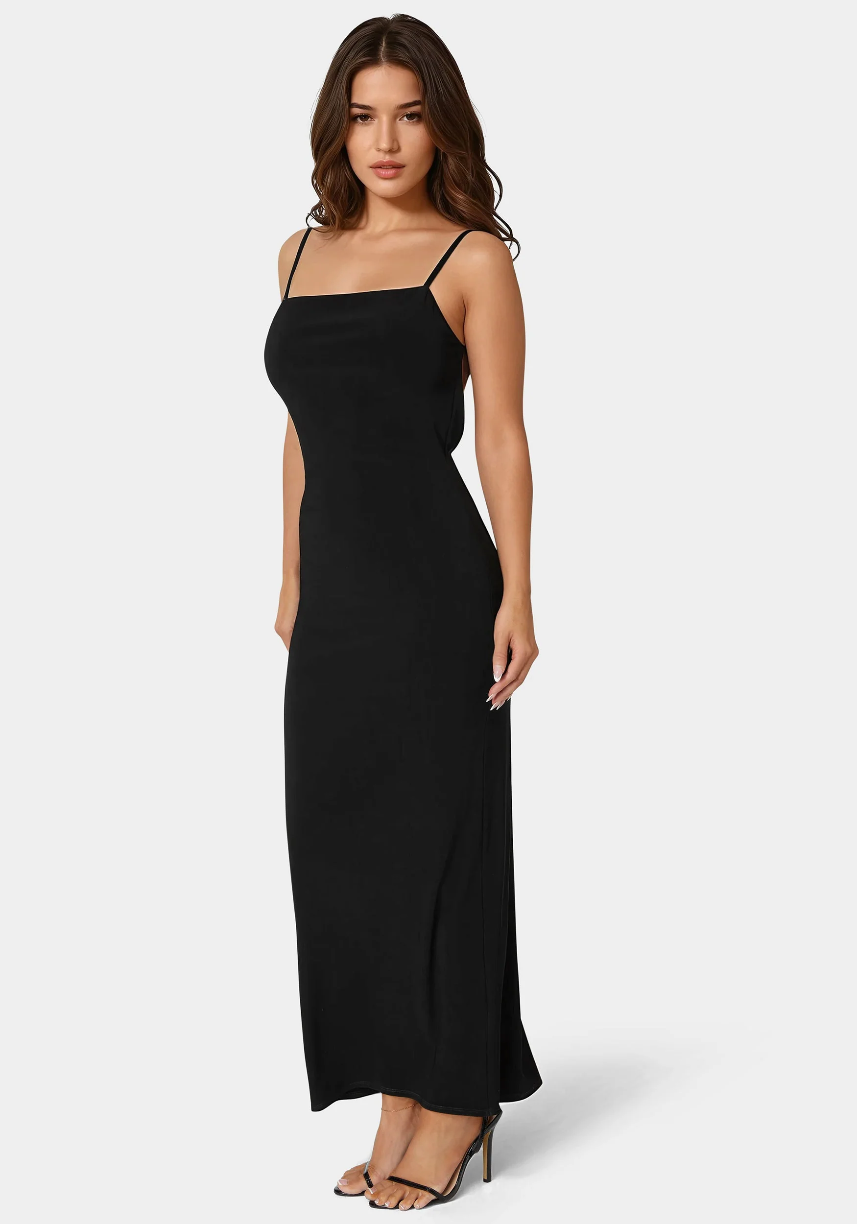 Square Neck Low Back Maxi Dress