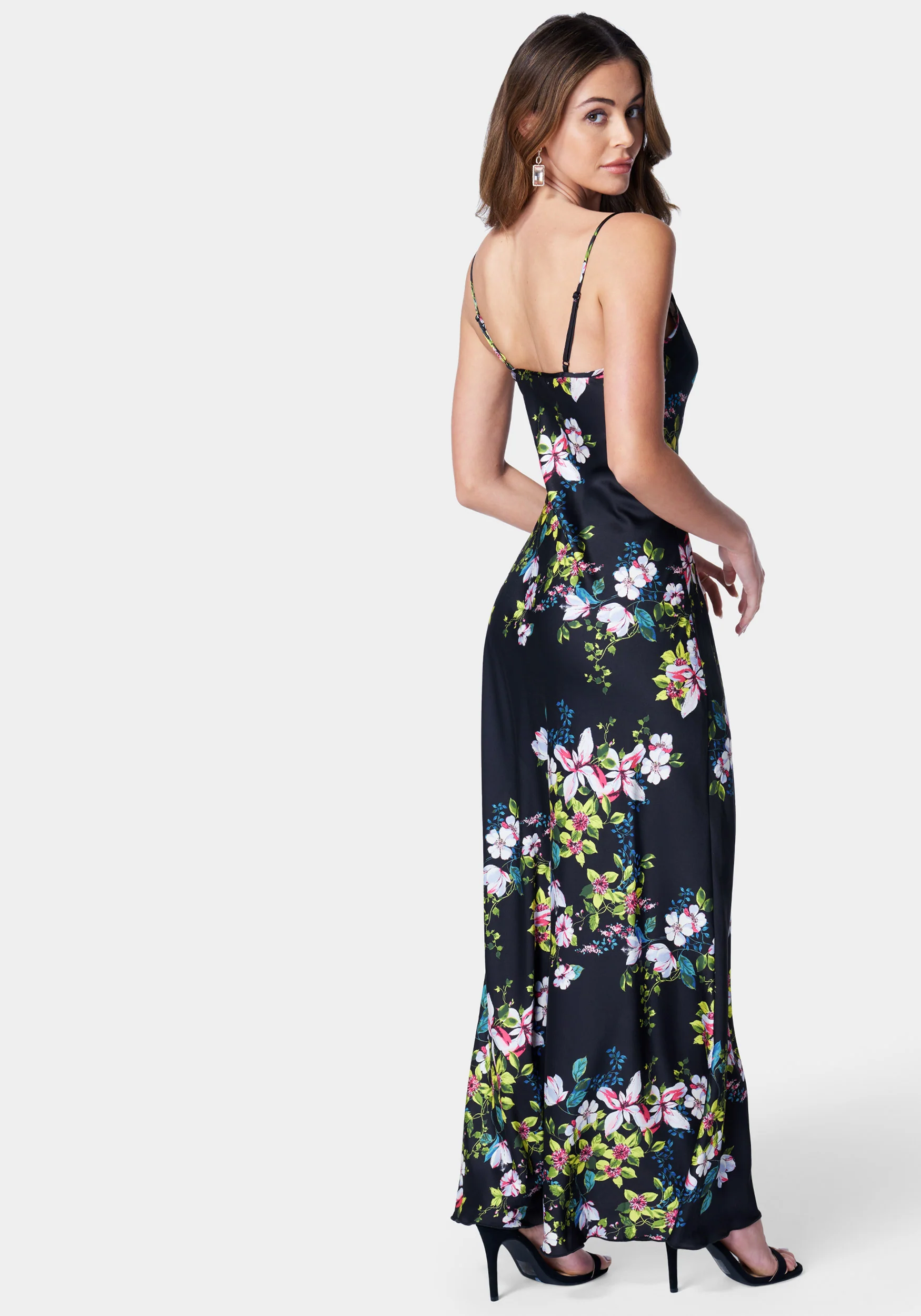Floral Cowl Neck Maxi Dress