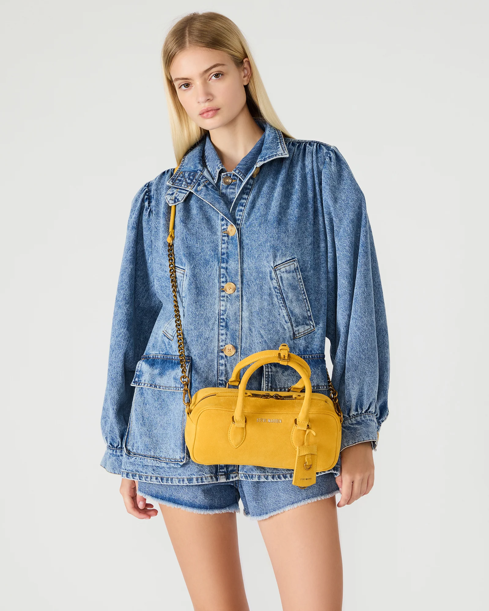 Merit Bag Mustard Suede