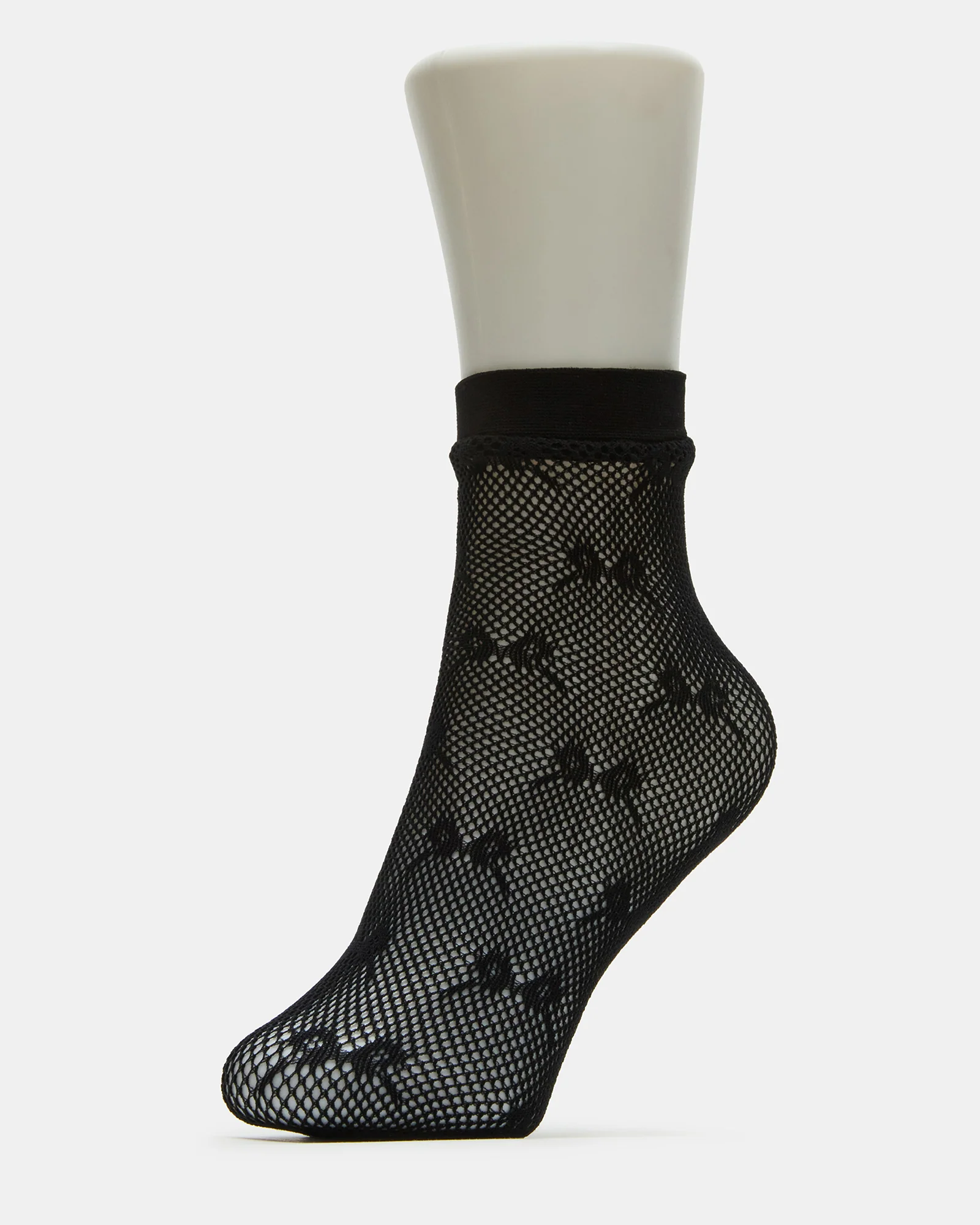 2 Pack Bow Fishnet Anklet Socks Black