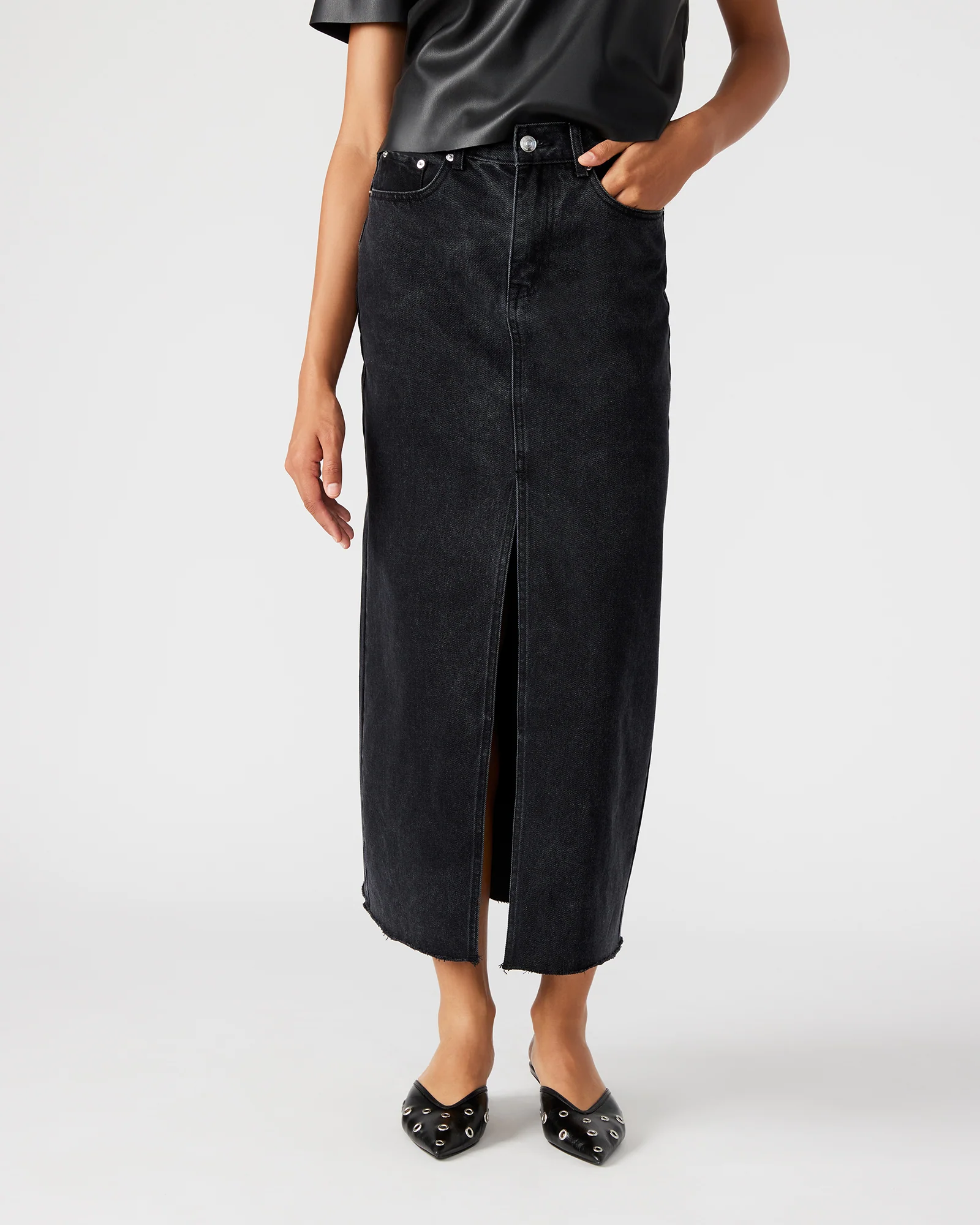 Avani Denim Skirt Black
