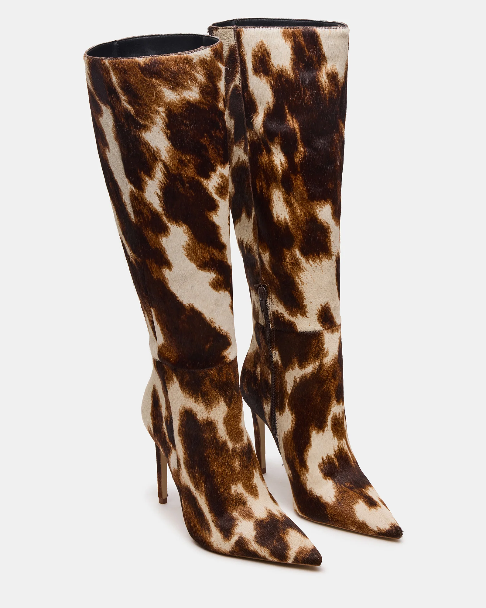 Nitro Brown Cow Print Wide Calf