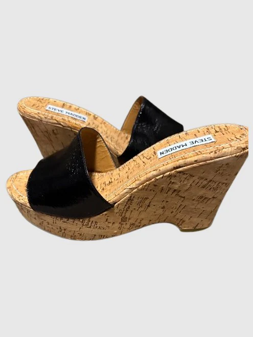 Black Cork Wedges Sandal - Sm Rebooted