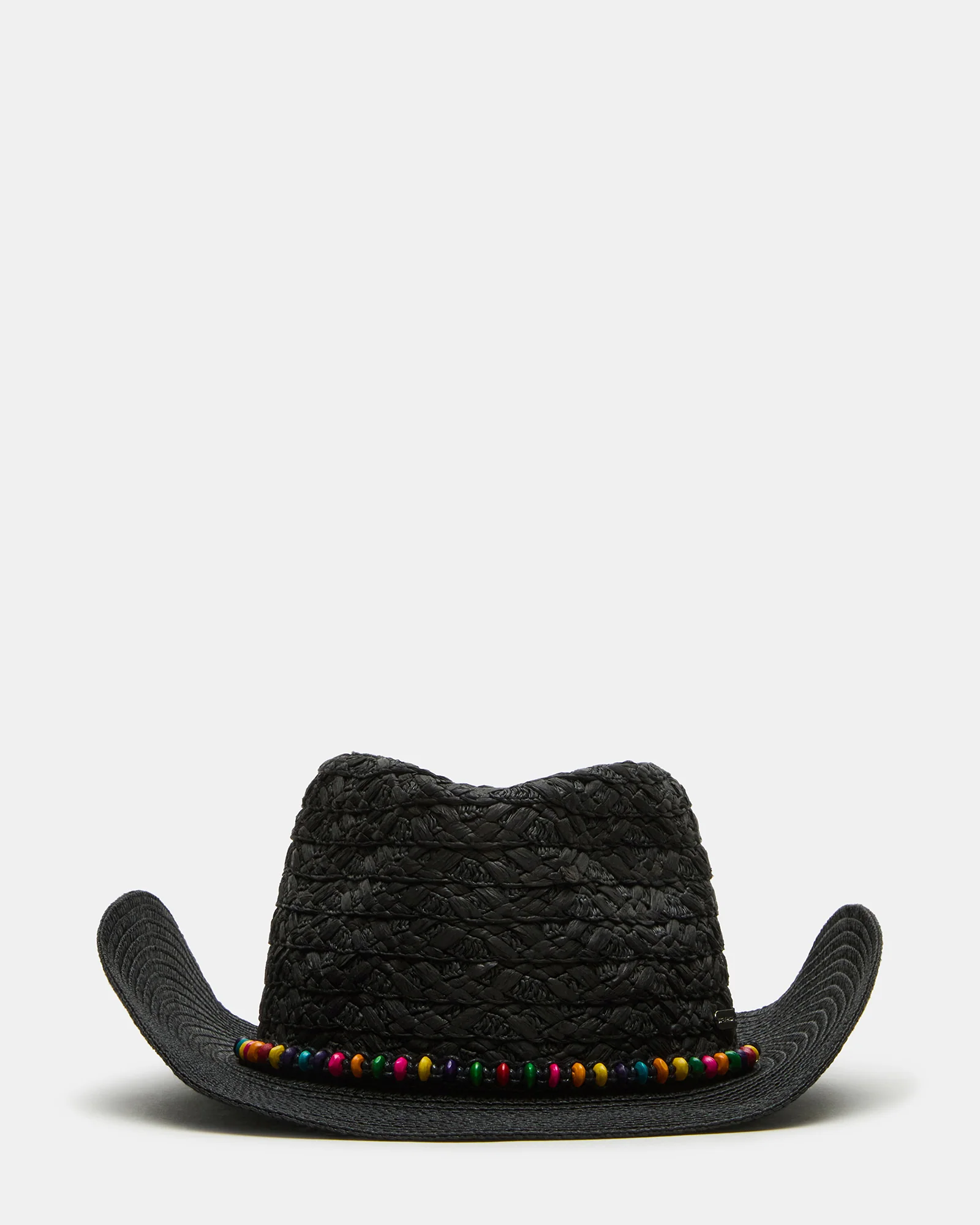 Beaded Trim Western Hat Black