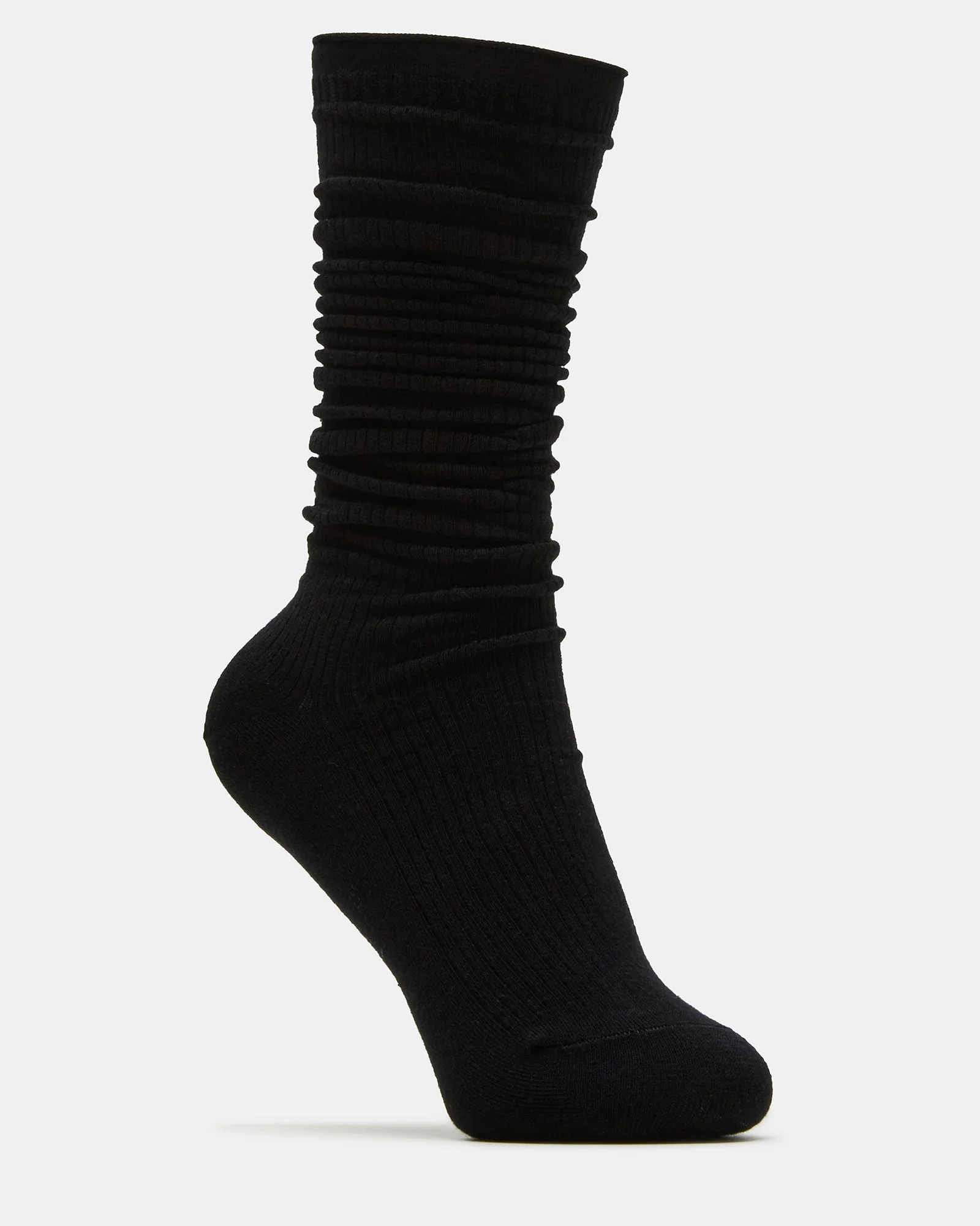 2 Pack Slouchy Crew Socks Black White