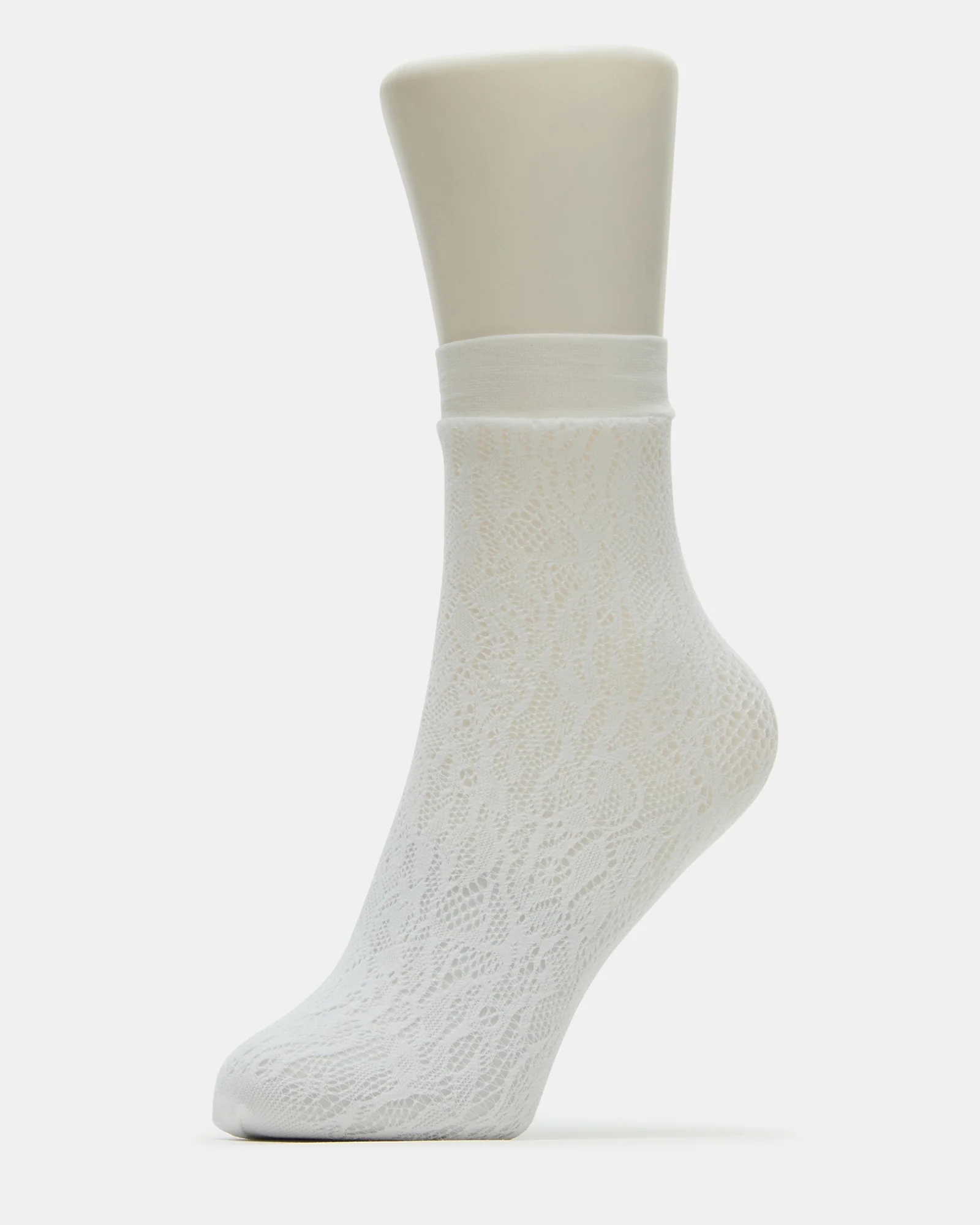 2 Pack Lace Anklet Socks White