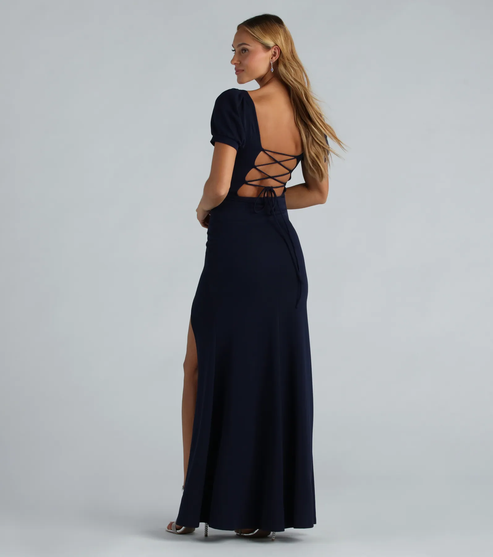 Denali Formal Puff Sleeve Long Dress