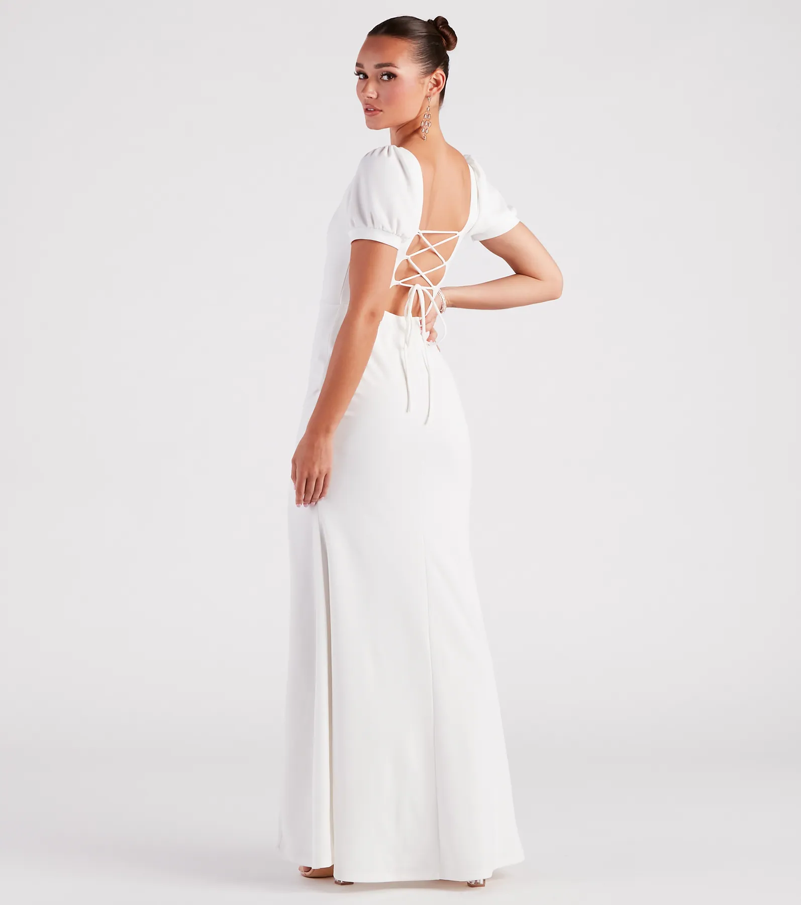 Denali Formal Puff Sleeve Long Dress