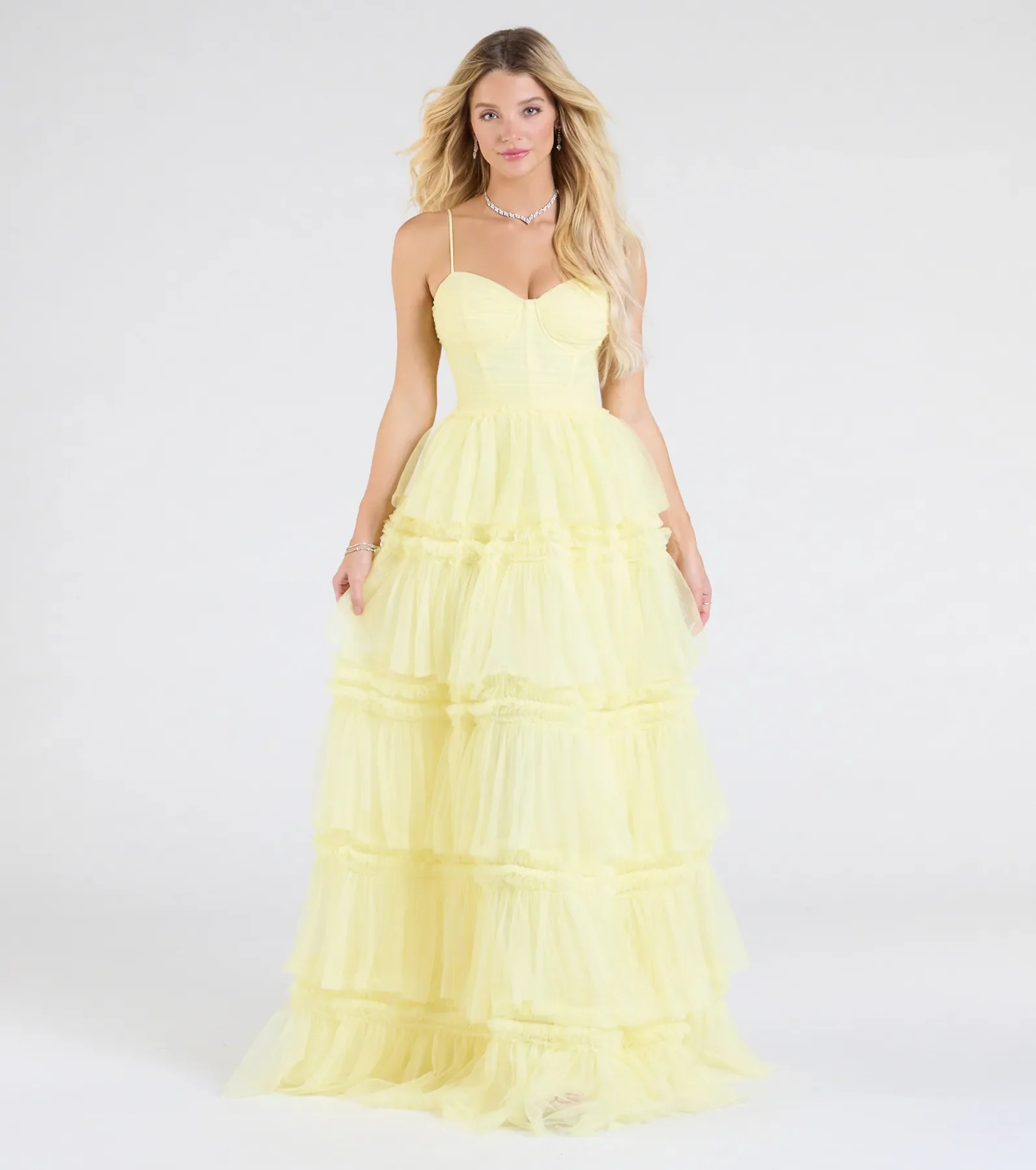 Harper Corset Ruffle A-Line Formal Dress