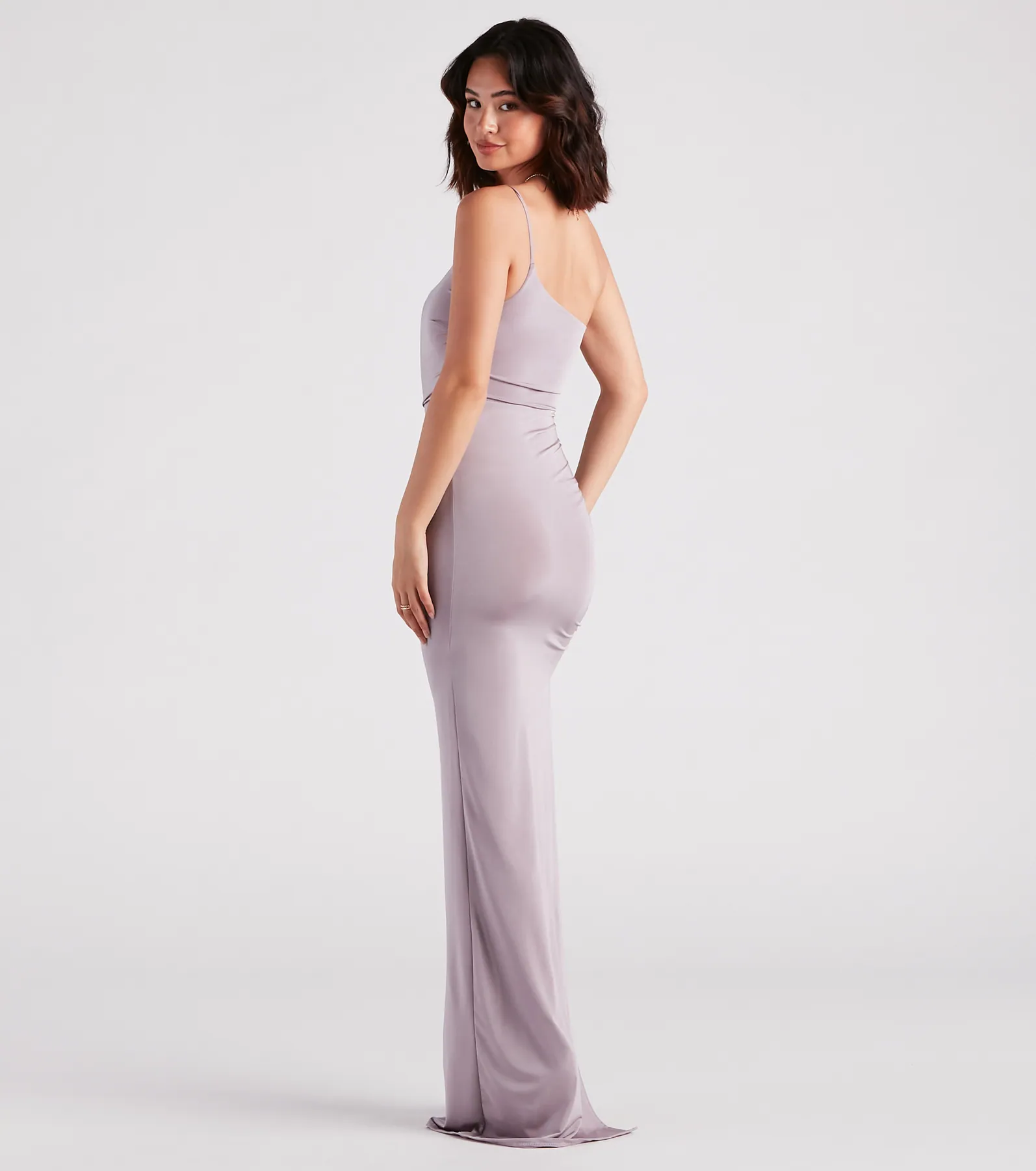 Madalyn One-Shoulder High Slit Formal Dress