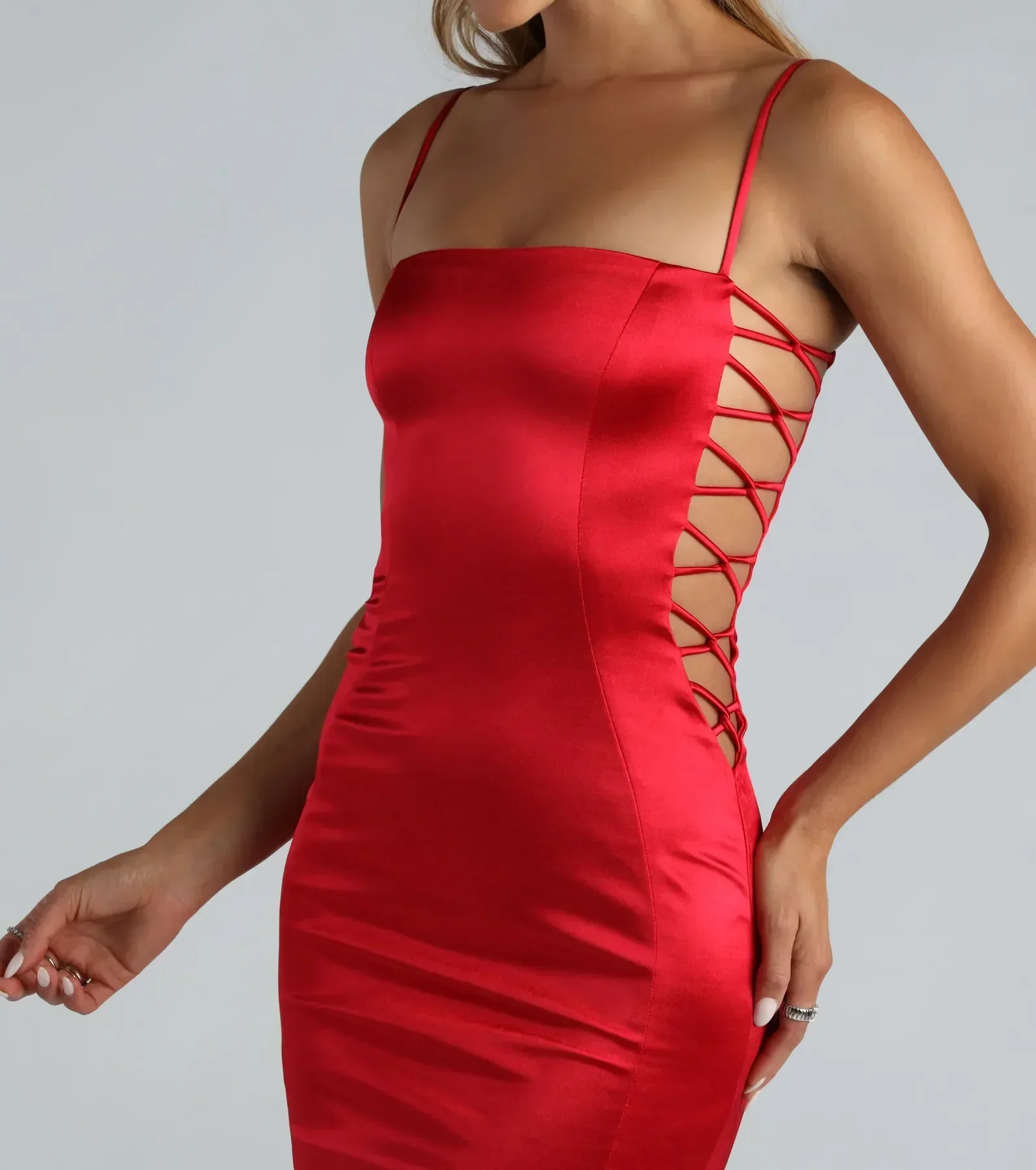 Dinner And Dancing Satin Dress