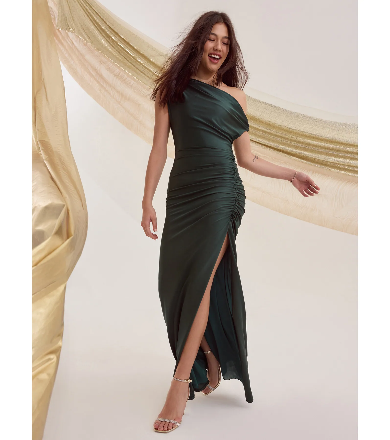 Stacy Off-Shoulder Slit Bodycon Formal Dress