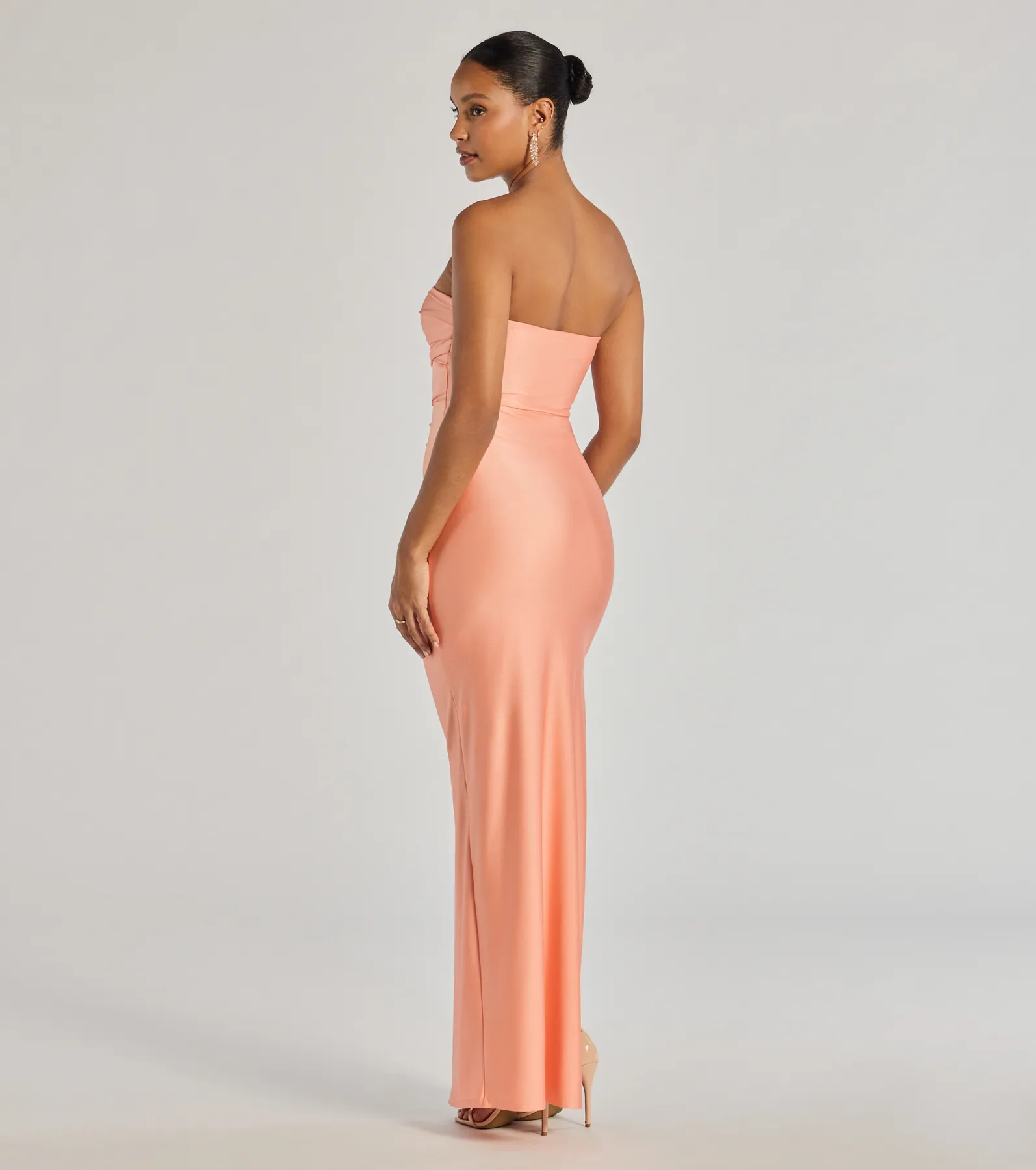 Anisley Strapless High Slit Column Formal Dress