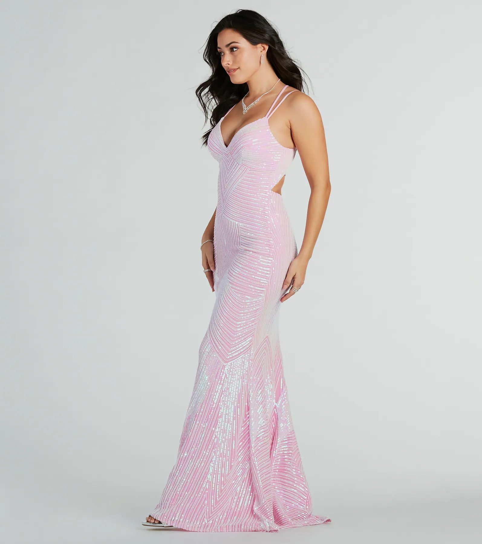 Lyanna Formal Iridescent Sequin Mermaid Dress