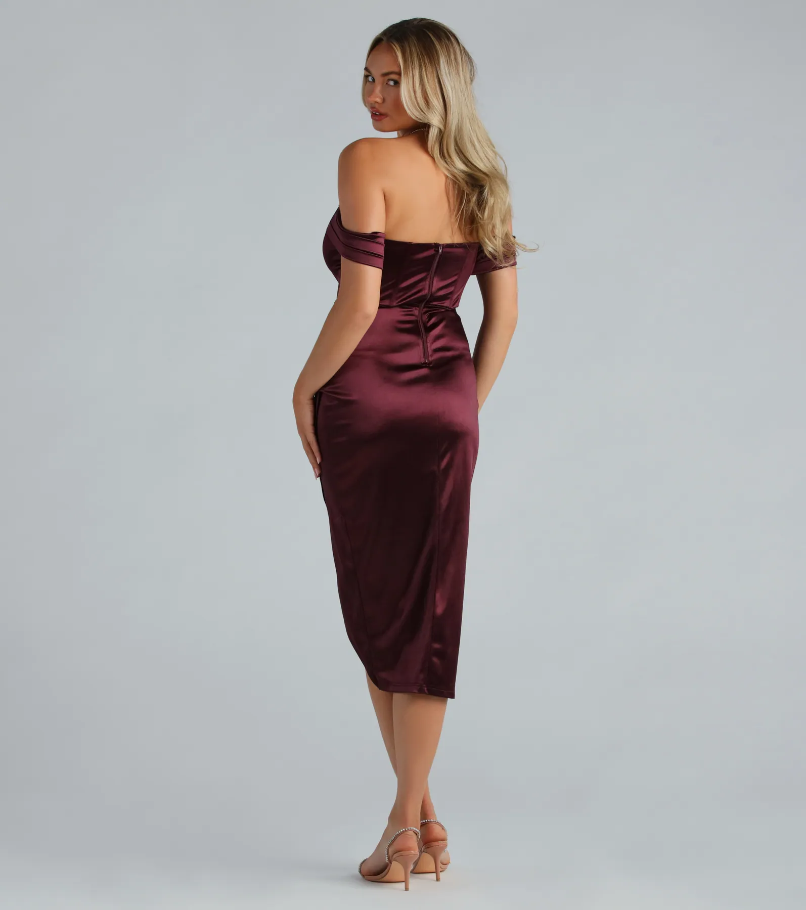 Coraline Satin Corset Wrap Formal Dress