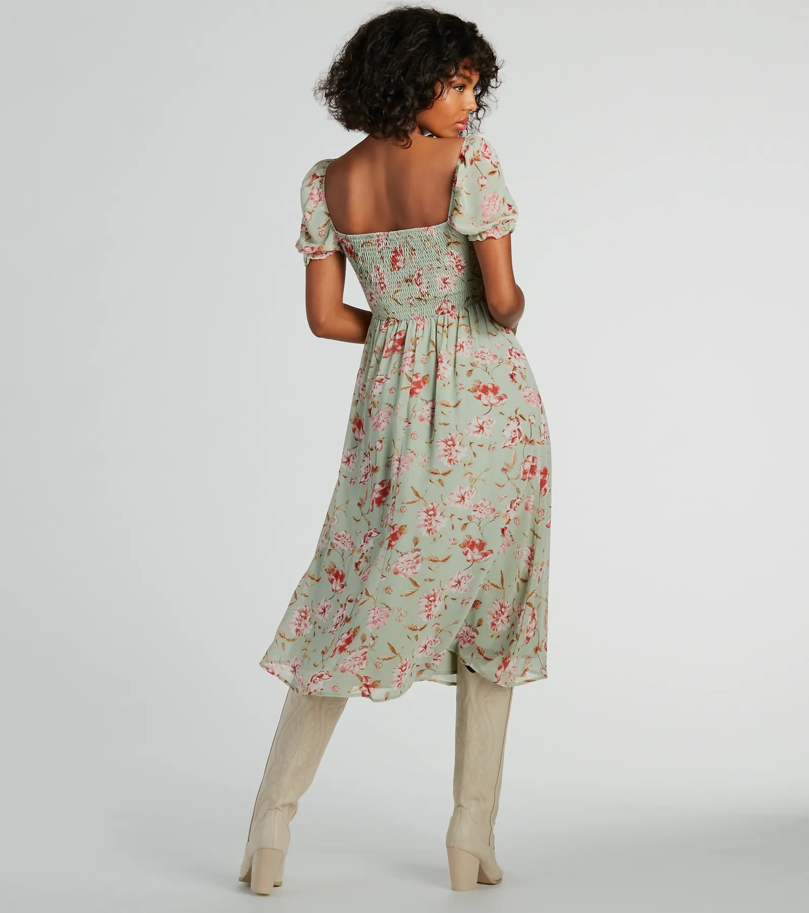 Life's A Breeze Floral Cutout Midi Dress