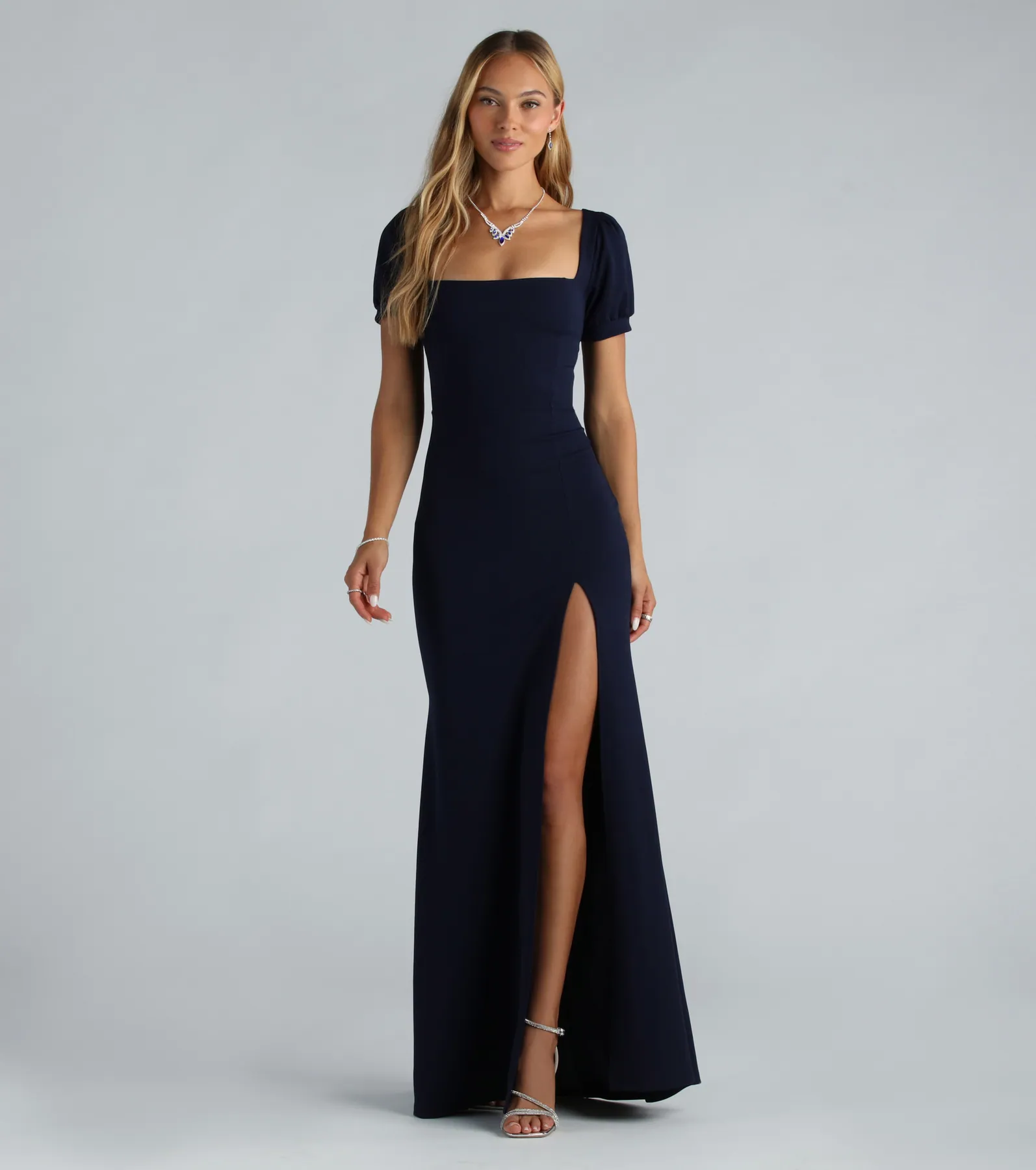 Denali Formal Puff Sleeve Long Dress