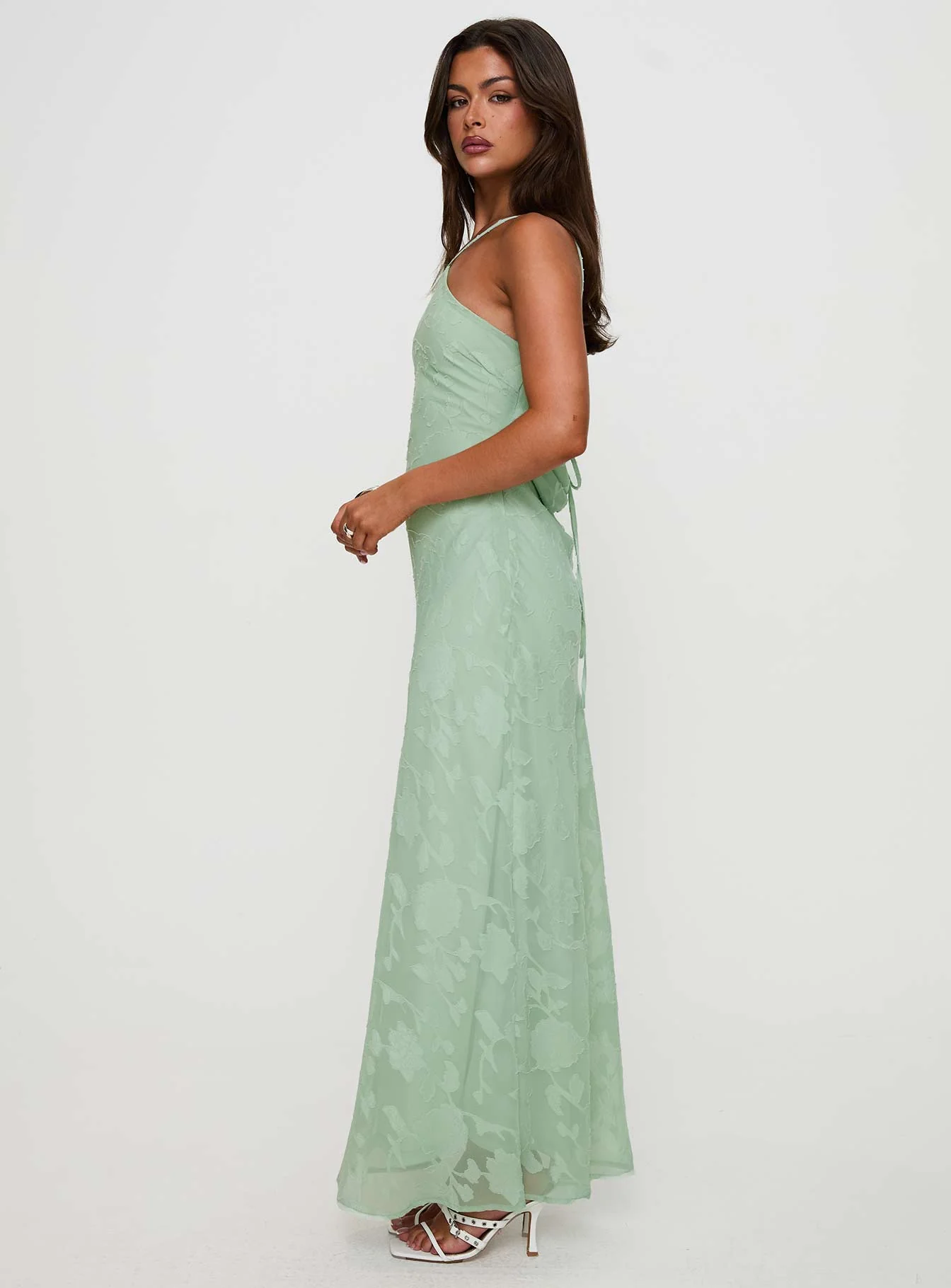 Zoelle Halter Maxi Dress Sage