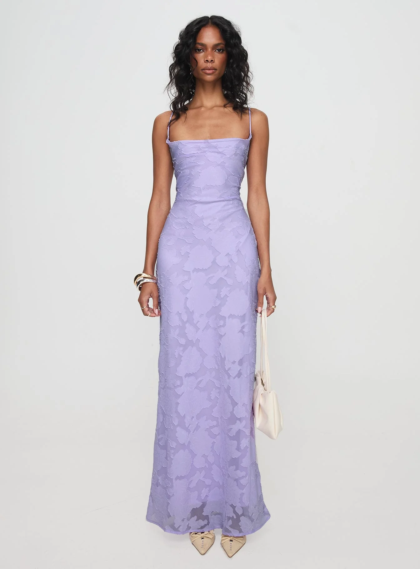 Celena Maxi Dress Lilac Burnout