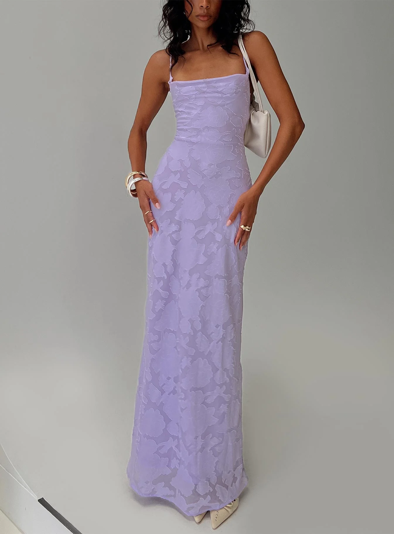 Celena Maxi Dress Lilac Burnout