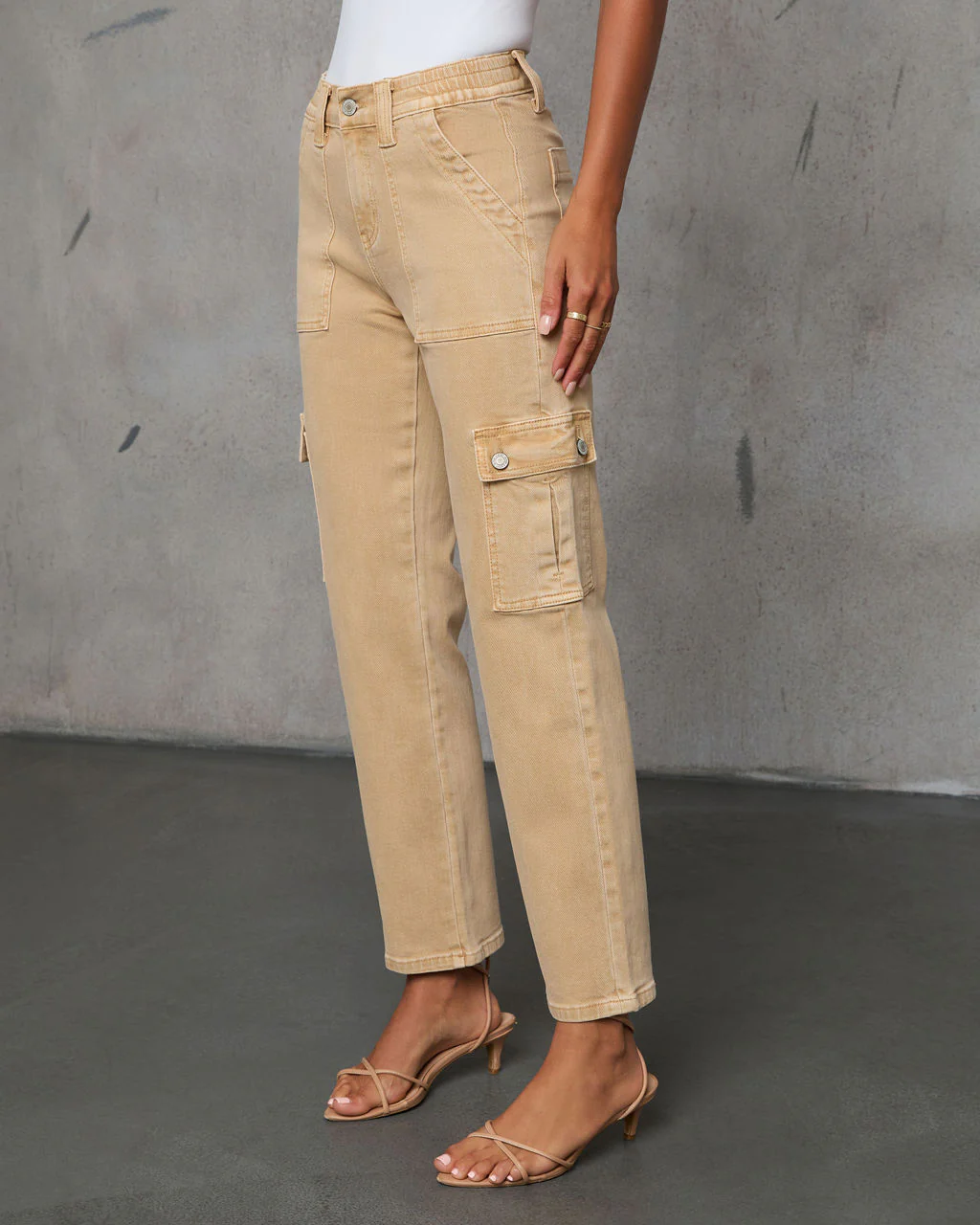 Hauser Stretch Cargo High Rise Jeans