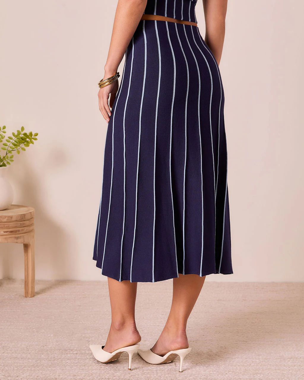 Ashlin Contrast Striped Maxi Skirt