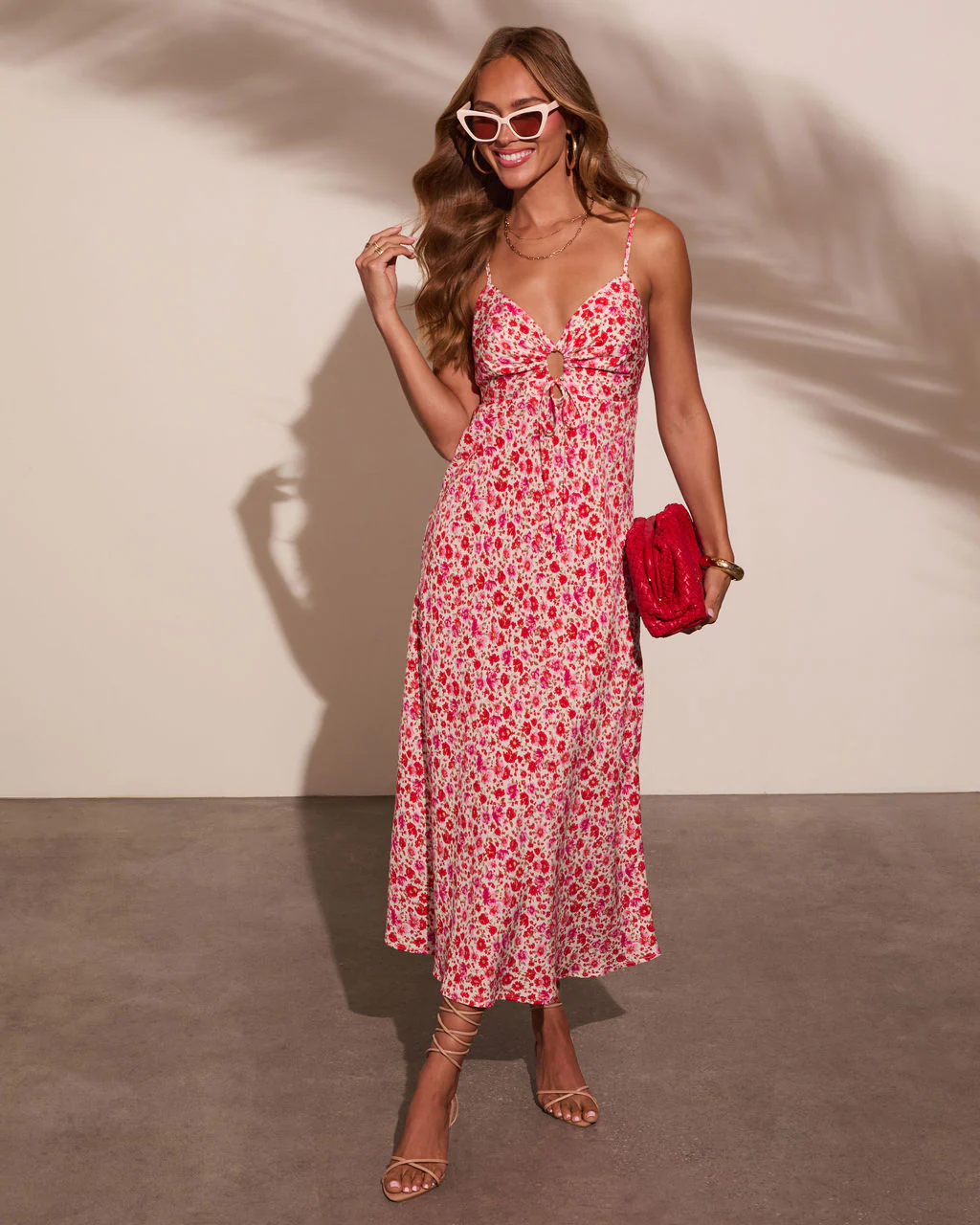 Day Date Cut Out Floral Maxi Dress