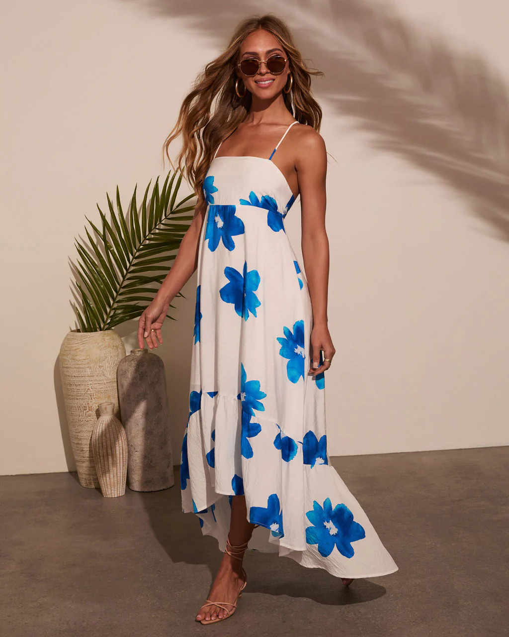 Avalee Floral High Low Midi Dress