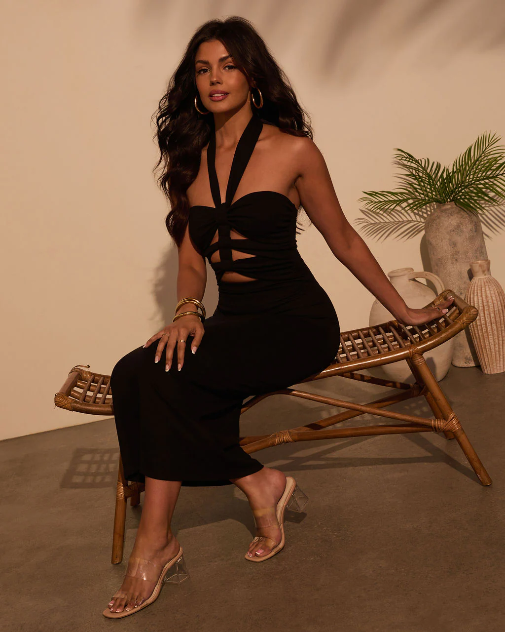 Best Revenge Halter Cutout Maxi Dress