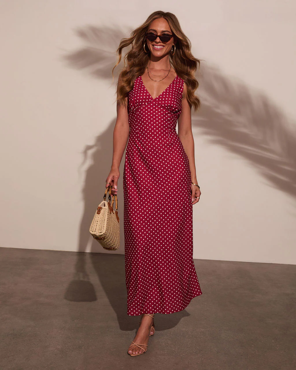 Cherry Moon Polka Dot Maxi Dress
