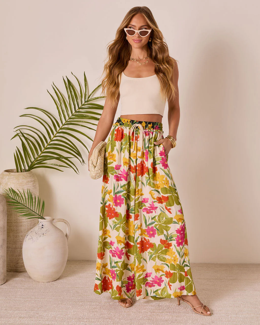 Betsie Drawstring Floral Pants
