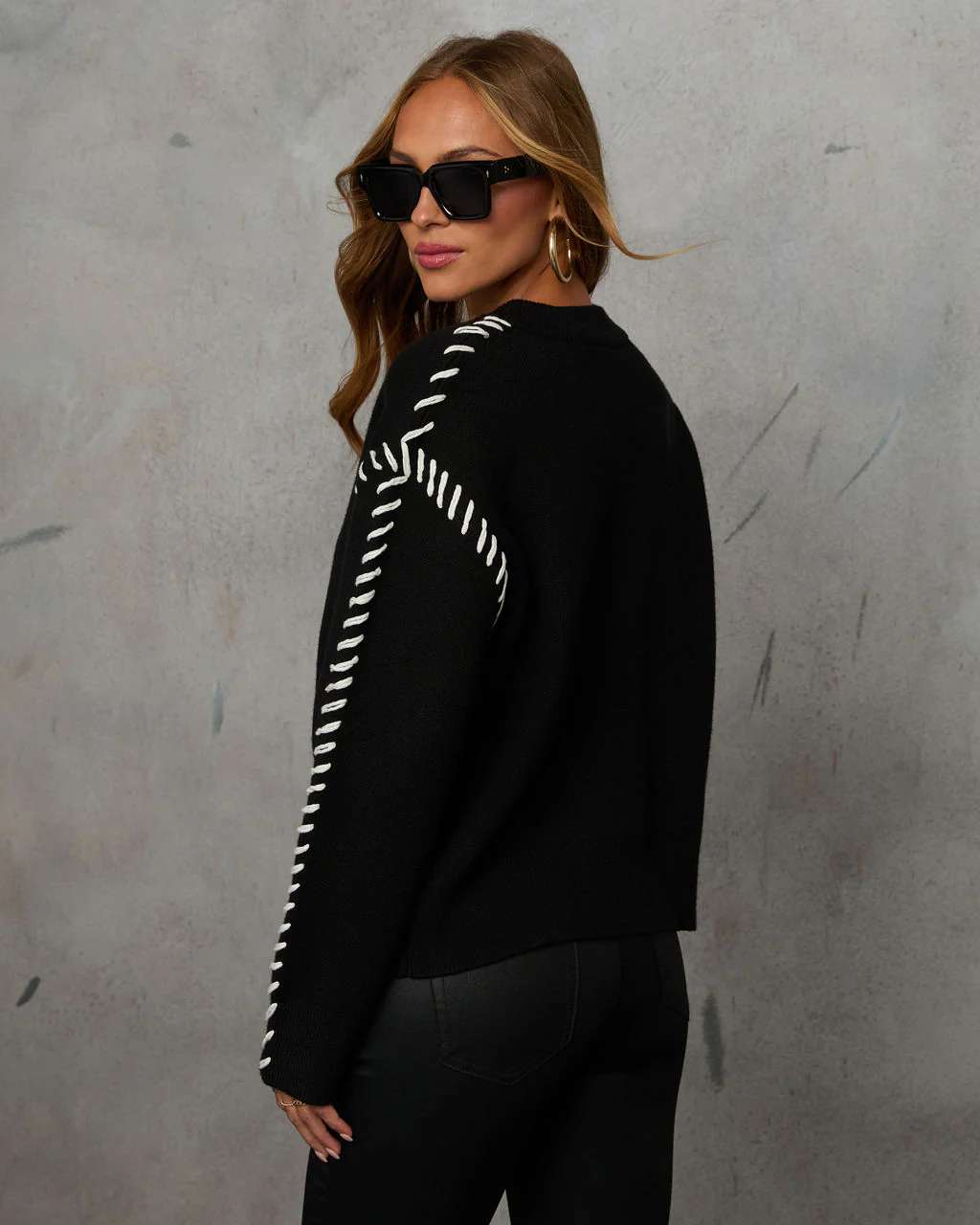 Alyana Contrast Stitch Sweater