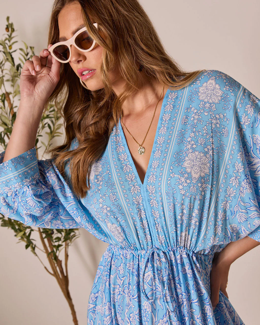 Athena Floral Tassel Tie Mini Dress