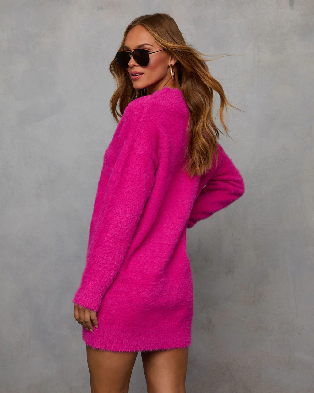 Cresa Fuzzy V-Neck Sweater Dress