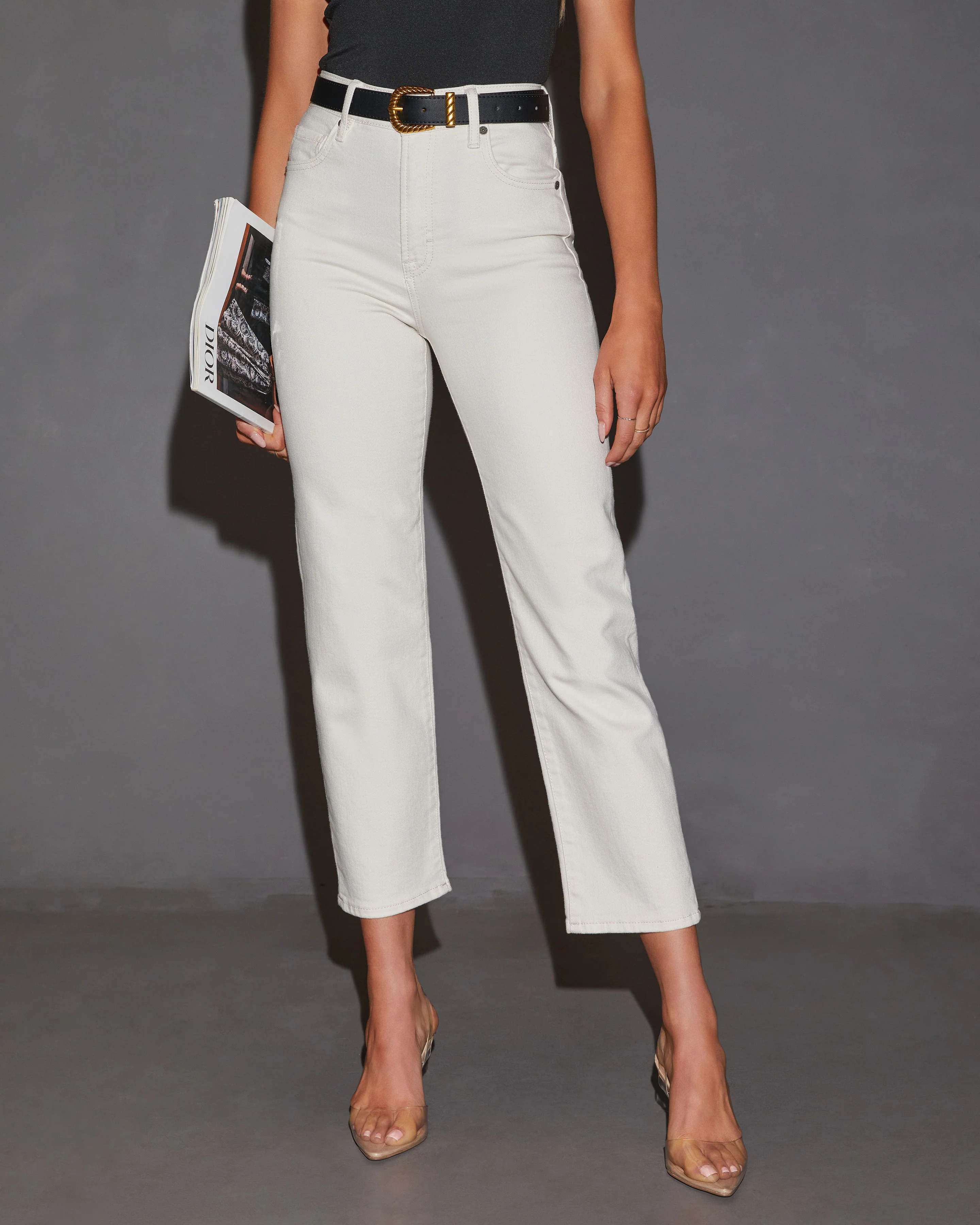 Erika Stretch Slim Straight High Rise Jean