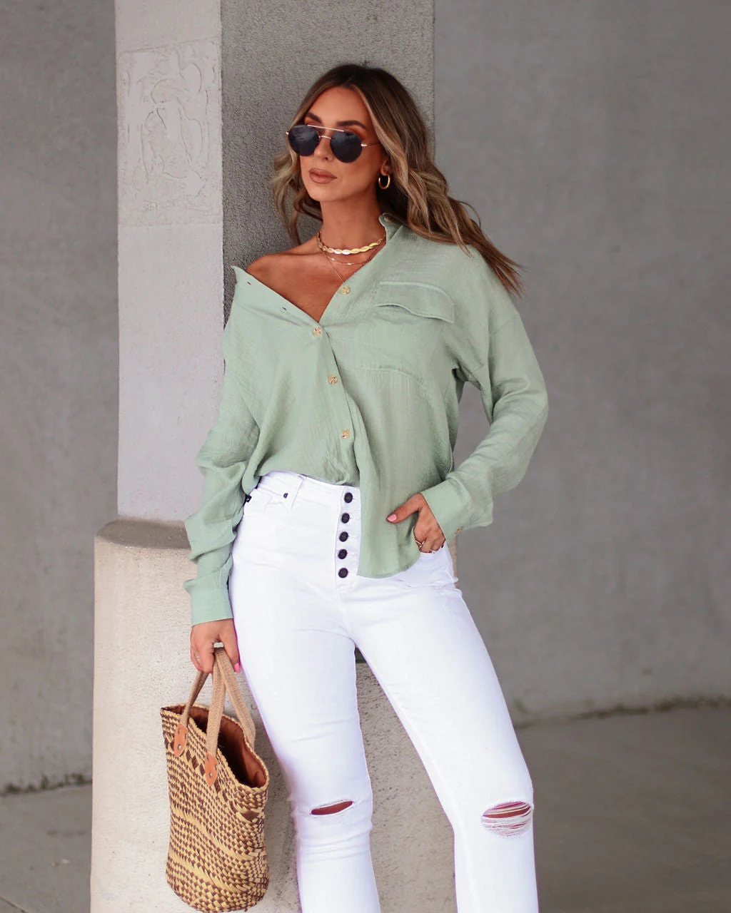 All About Sunshine Button Down Top