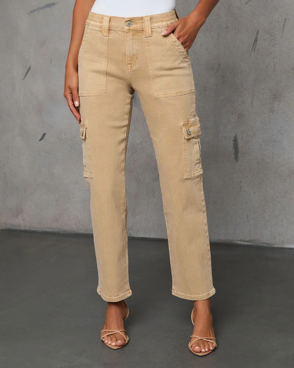 Hauser Stretch Cargo High Rise Jeans