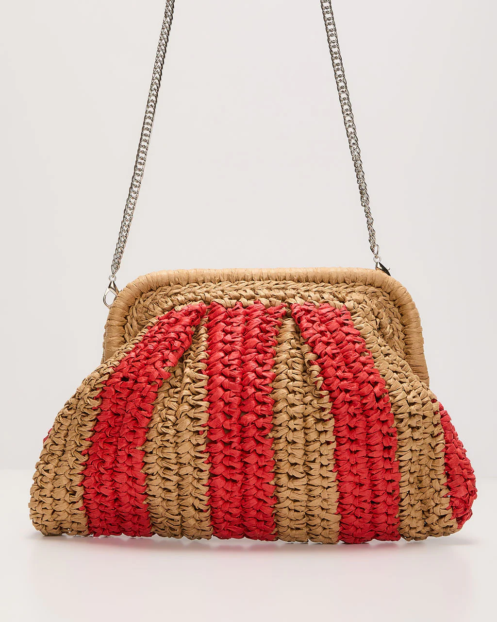 Allie Two Tone Straw Clutch