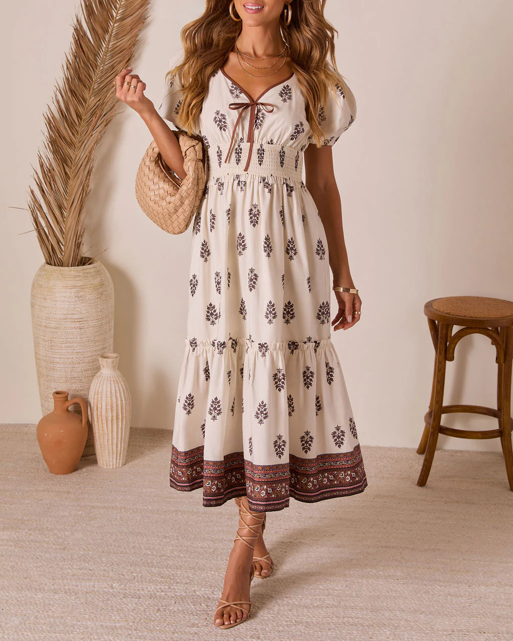 Creslen Fit And Flare Midi Dress