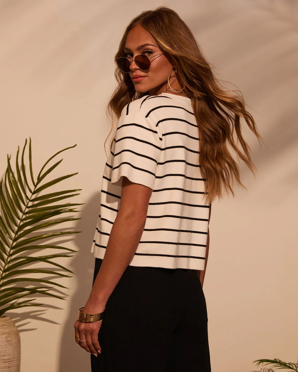 Bernie Striped Crew Neck Top