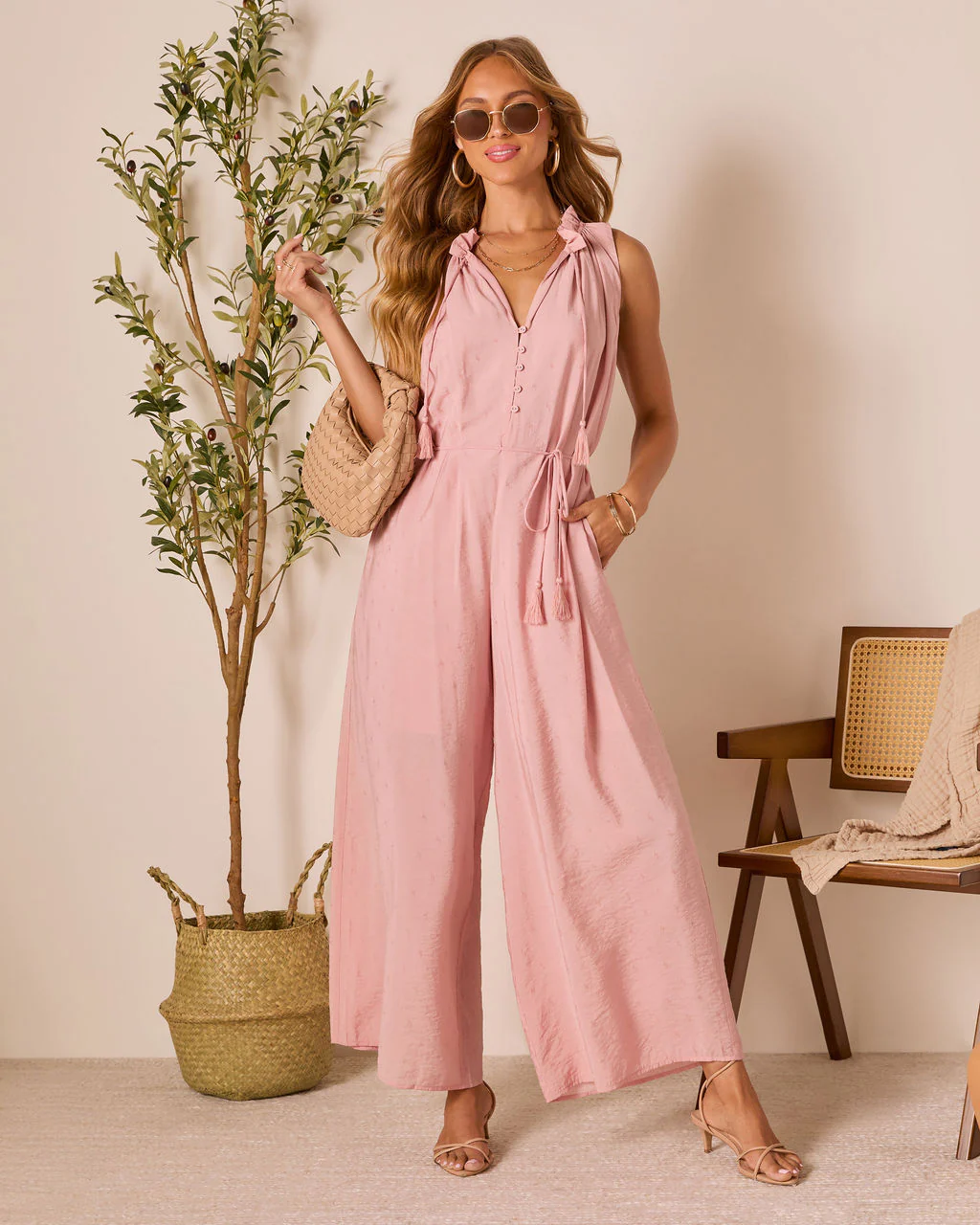 Hey Lover Waist Tie Jumpsuit
