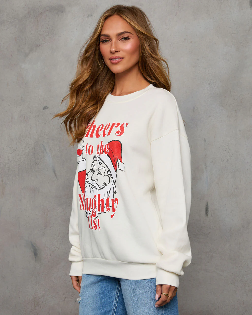 Cheers To The Naughty List Graphic Sweatshirt