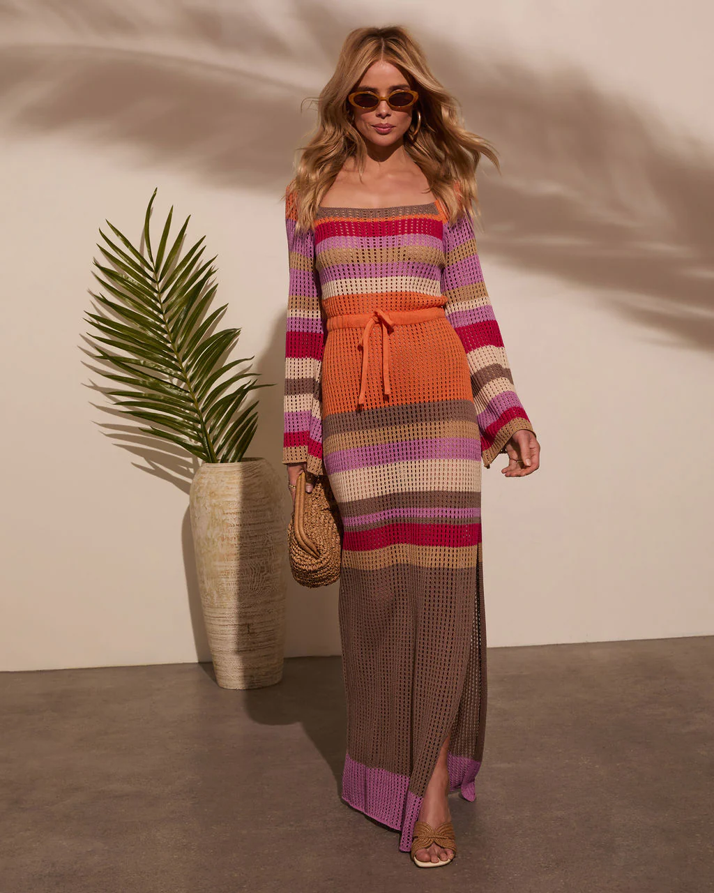 By The Sea Crochet Maxi Cover Up Dress