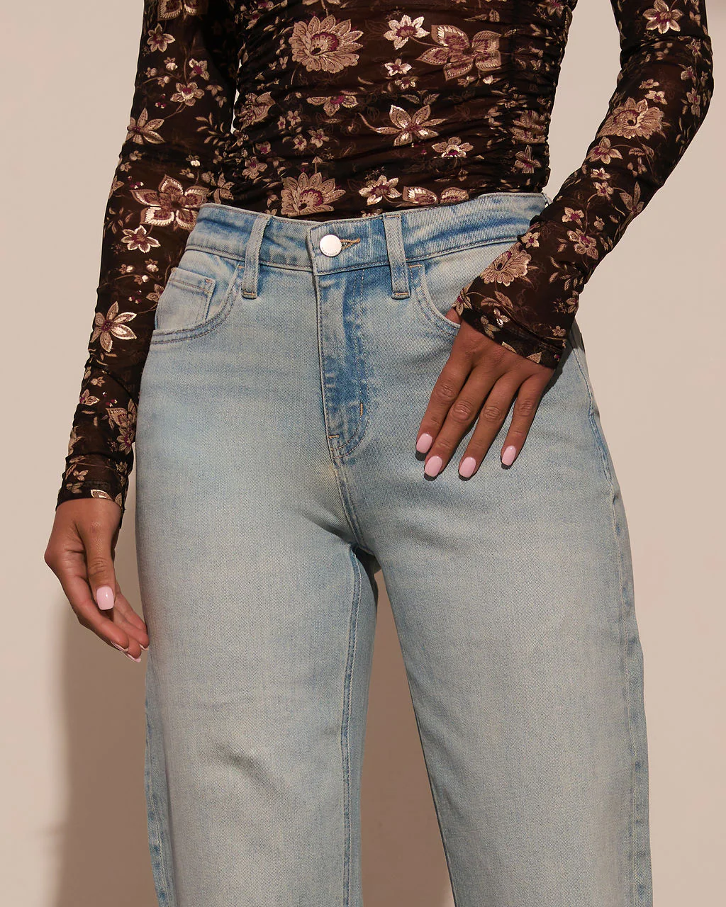 Damson Stretch High Rise Barrel Jeans