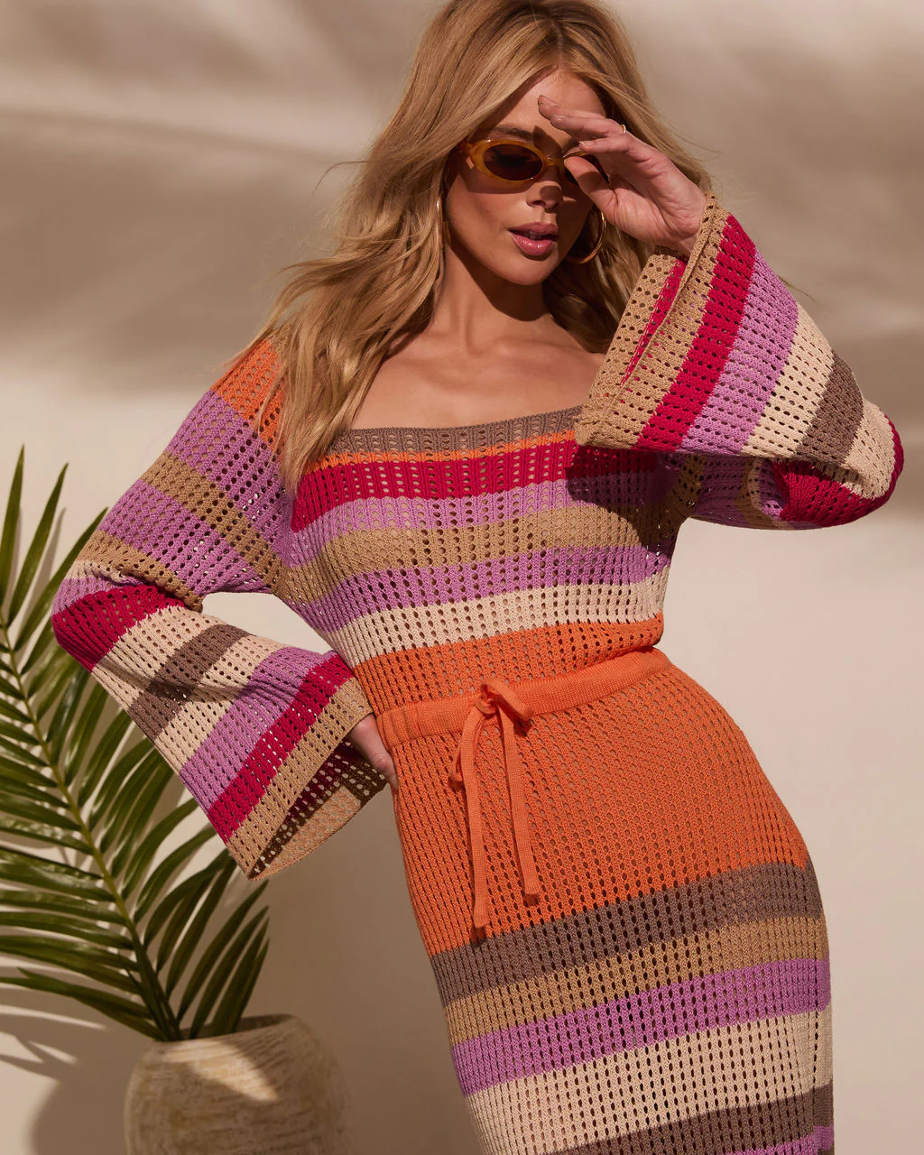 By The Sea Crochet Maxi Cover Up Dress