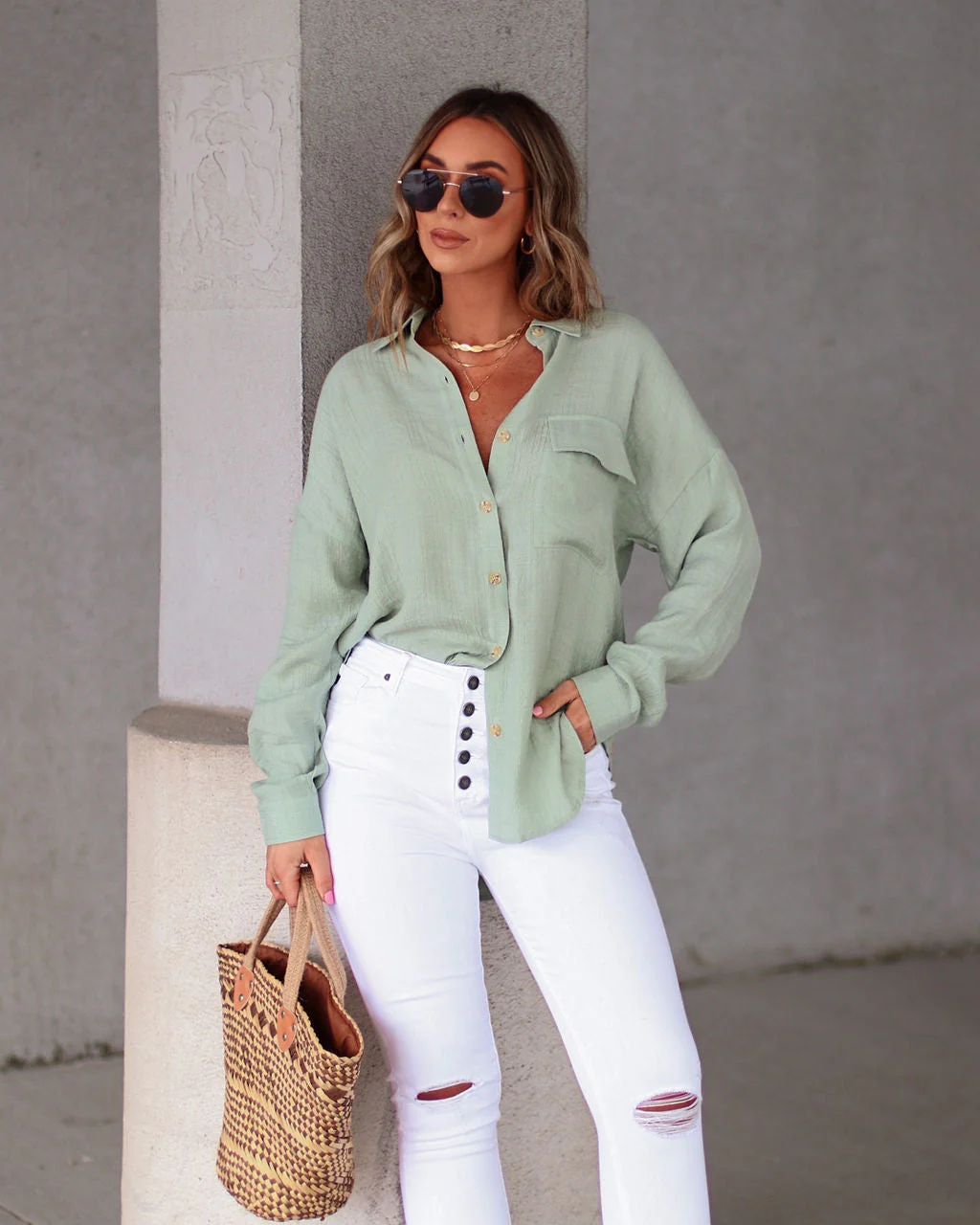 All About Sunshine Button Down Top